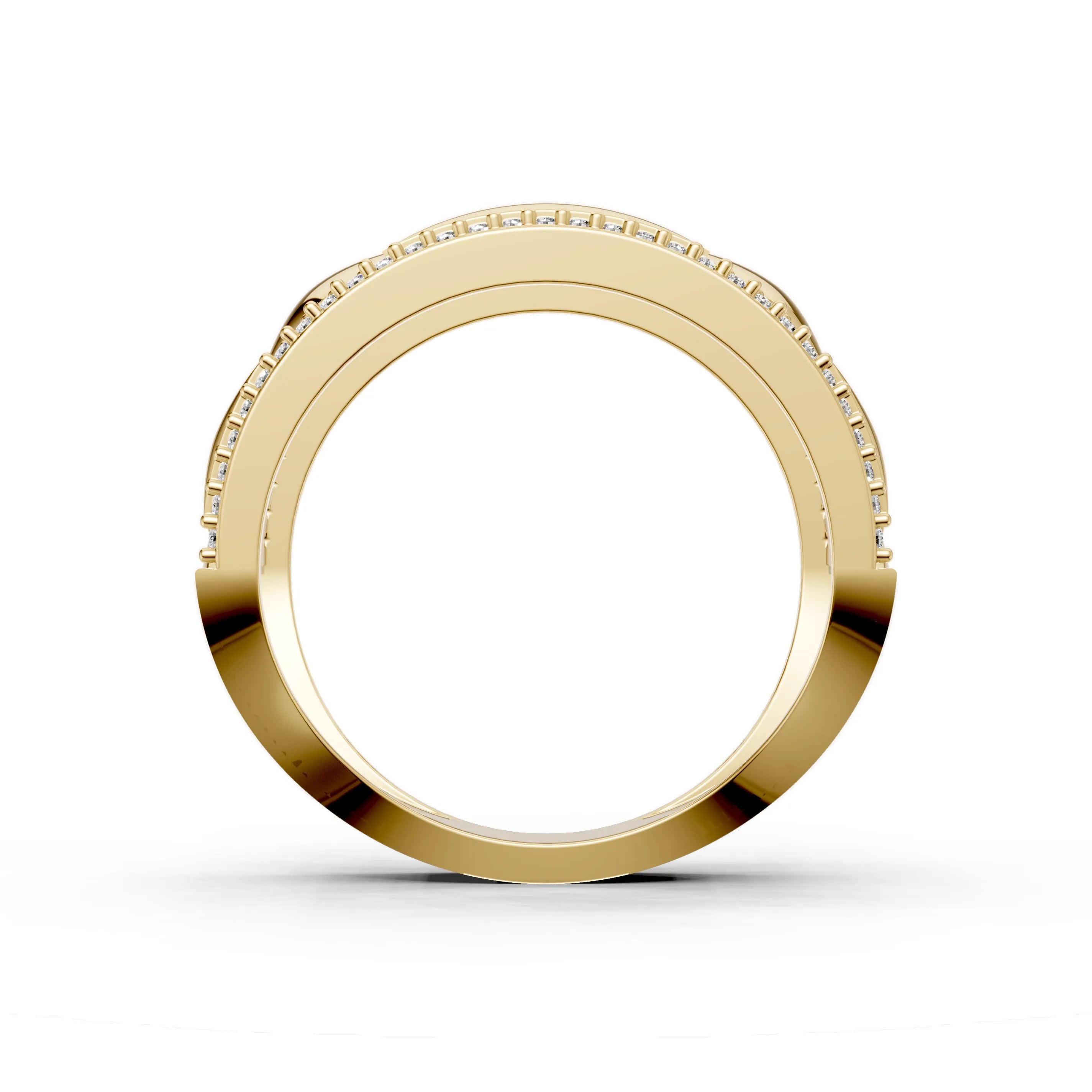 Pargold Solid Gold Eternal Weave Flux Ring -Gold_Diamond_Diamond_Static_Gold