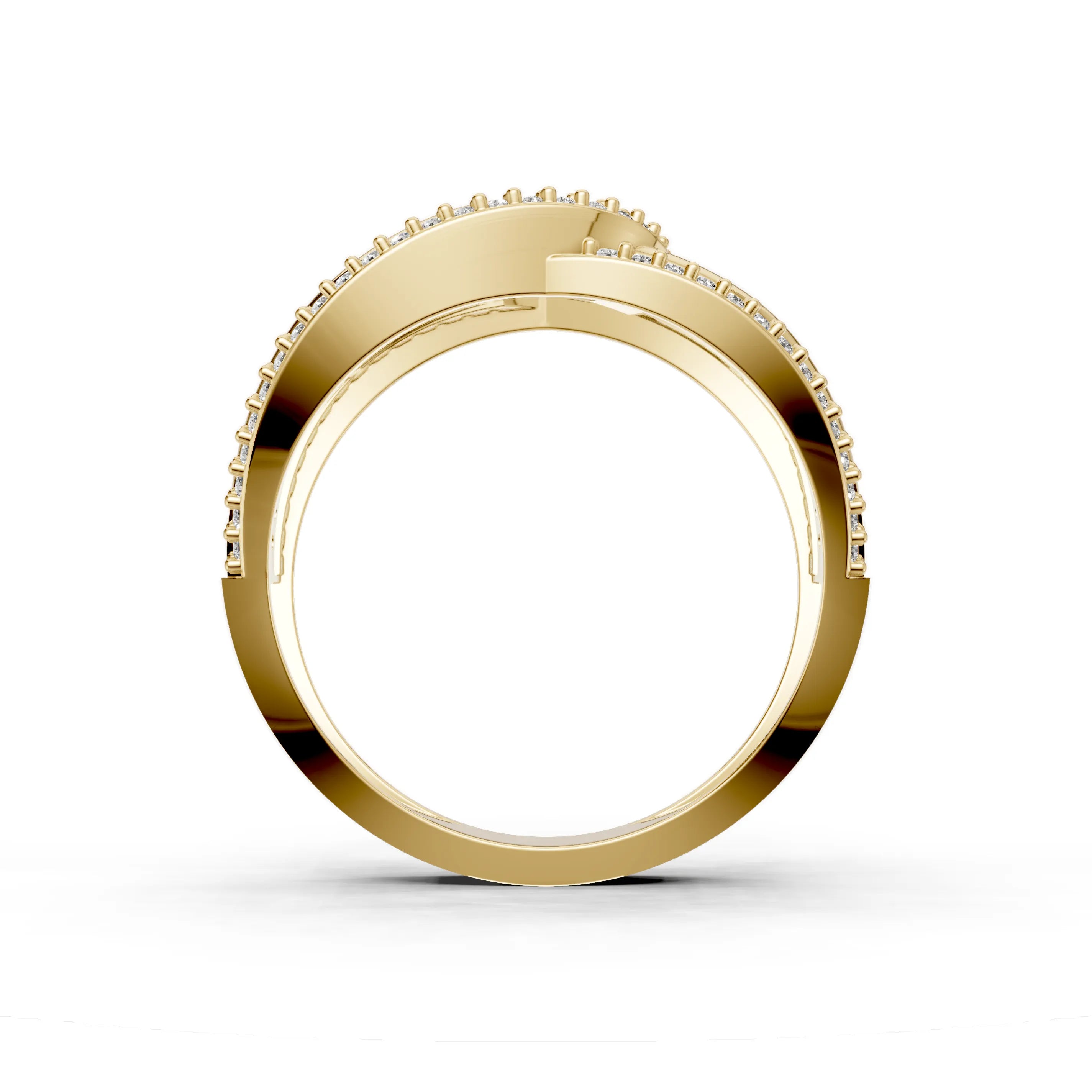 Pargold Solid Gold Infinity Dome Pav√© Ring -Gold_Diamond_Diamond_Static_Gold