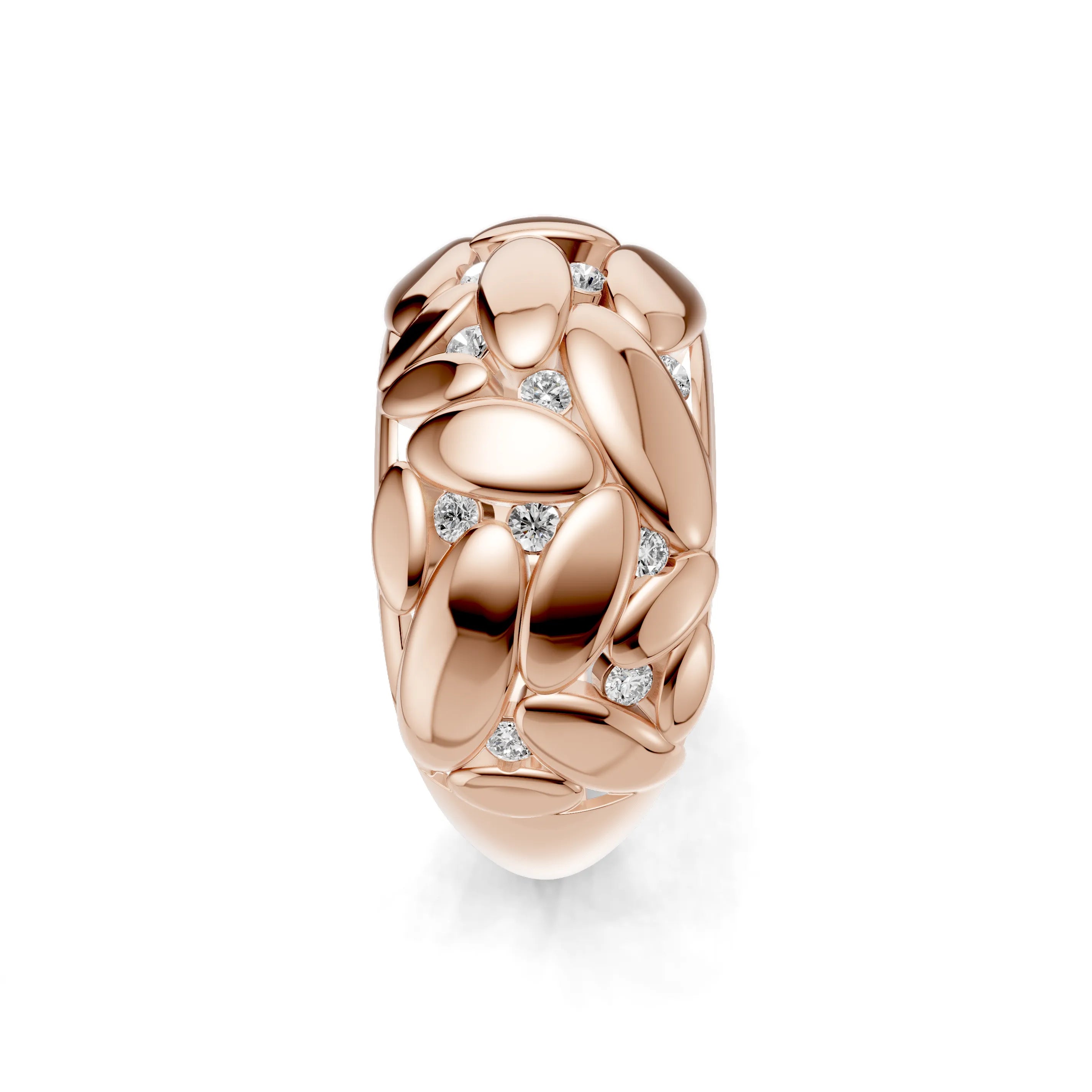 Pargold Solid Gold Floral Finesse Pav√© Ring -Rose_Diamond_Diamond_Static_Rose