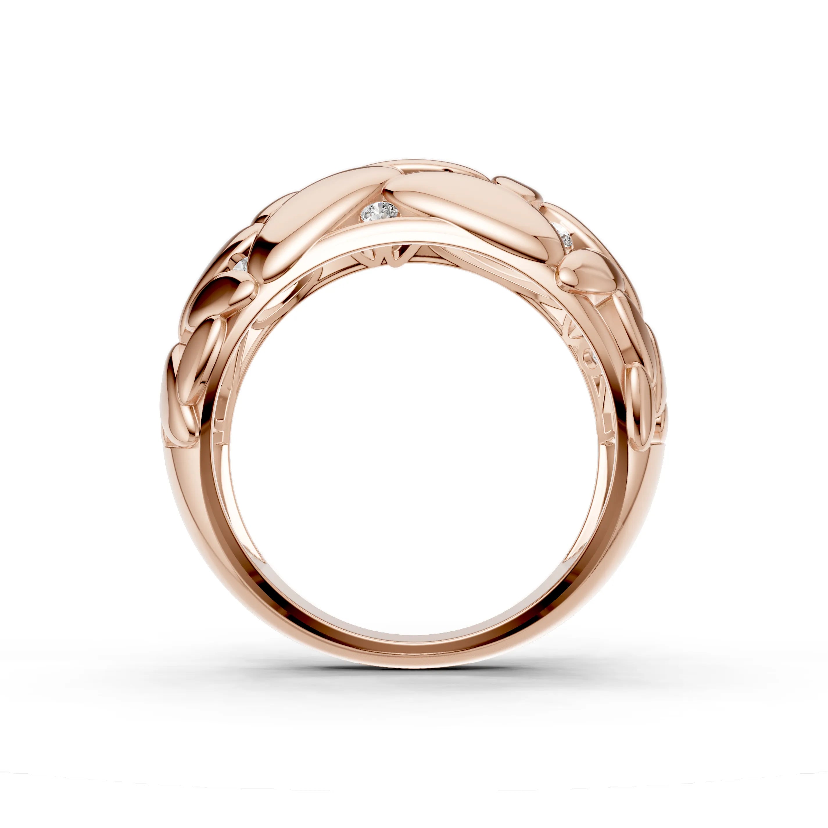 Pargold Solid Gold Floral Finesse Pav√© Ring -Rose_Diamond_Diamond_Static_Rose