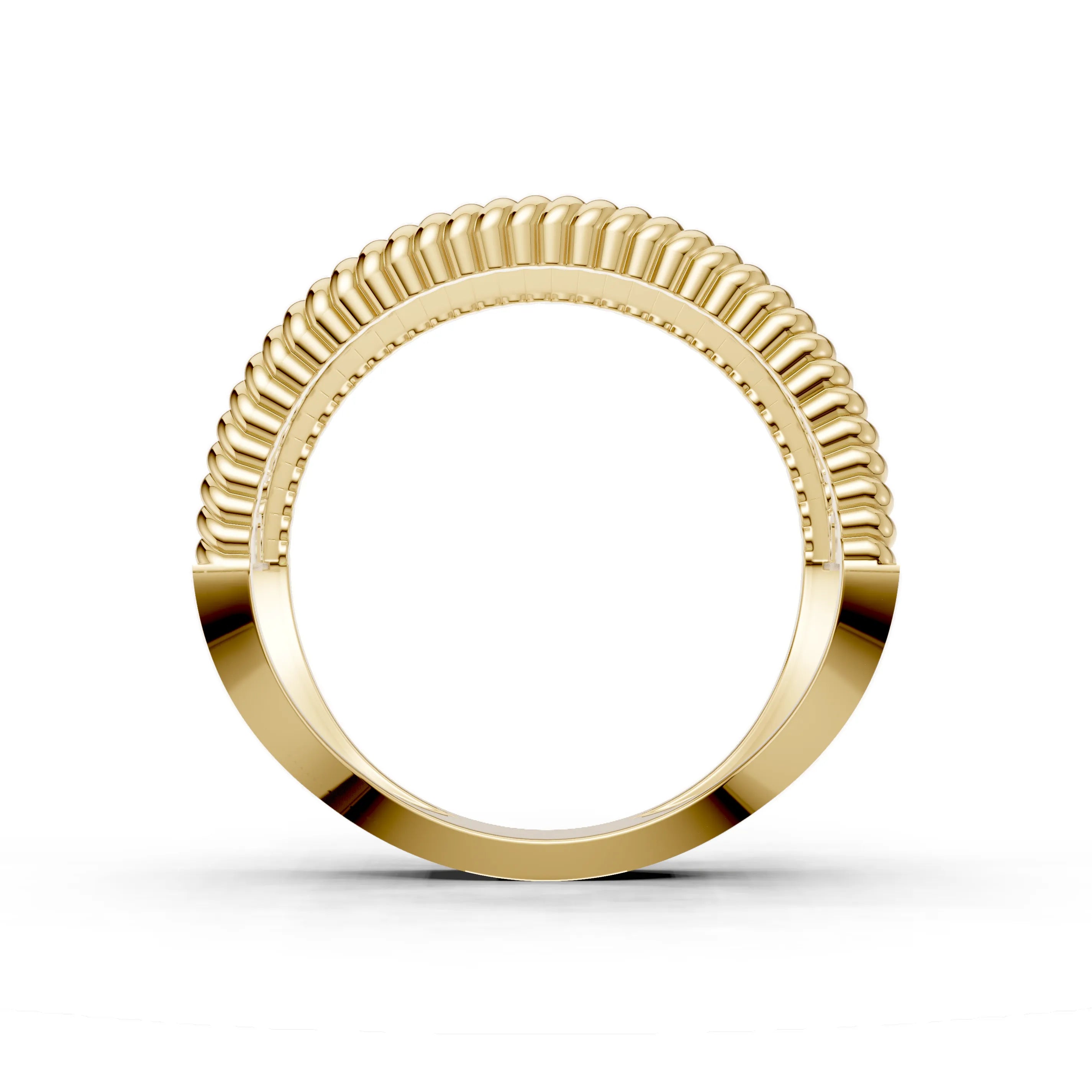 Pargold Solid Gold Lustrous Interlace Men's Engagement Ring -Gold_Diamond_Diamond_Static_Gold