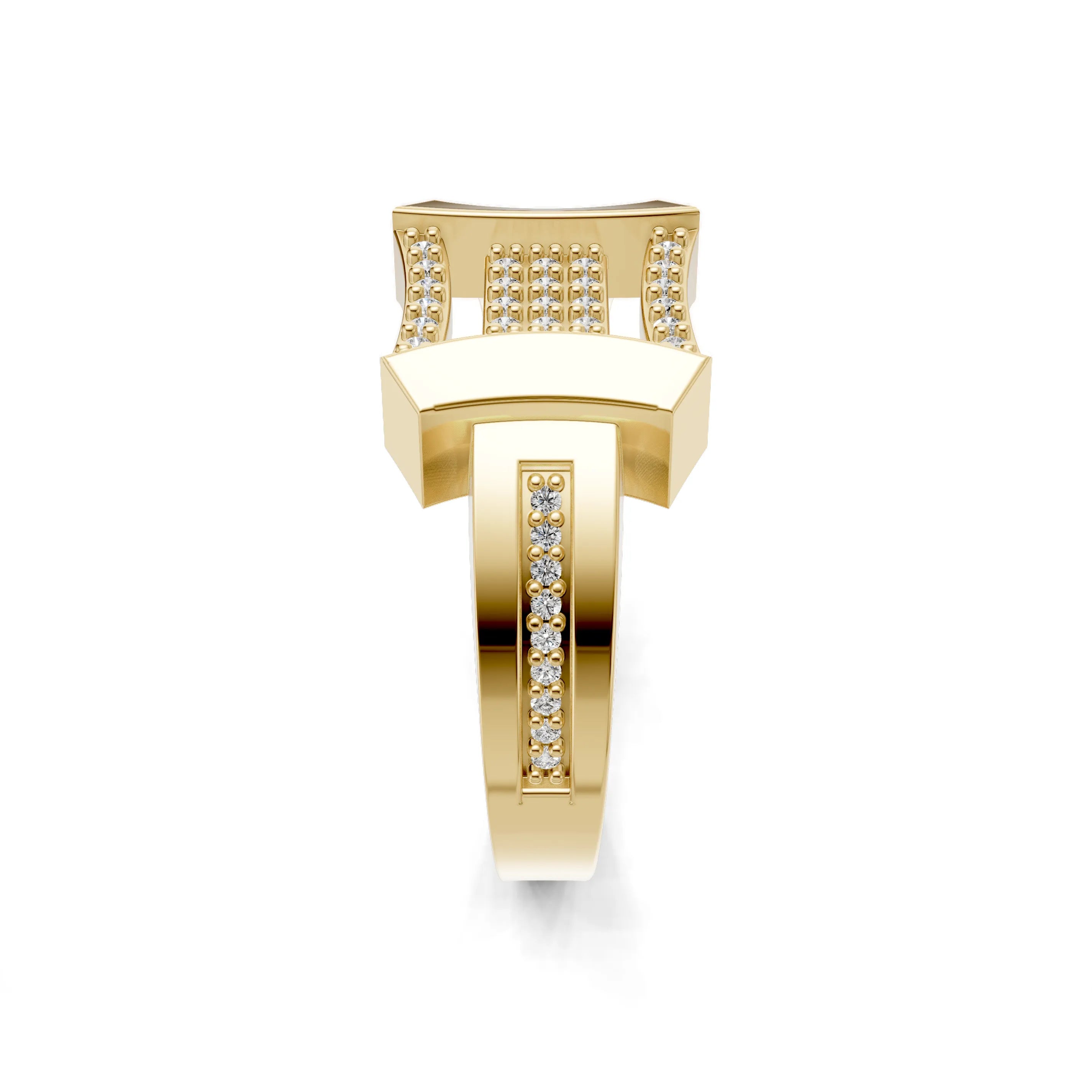 Pargold Solid Gold Arrowhead Radiance Statement Ring -Gold_Diamond_Diamond_Static_Gold