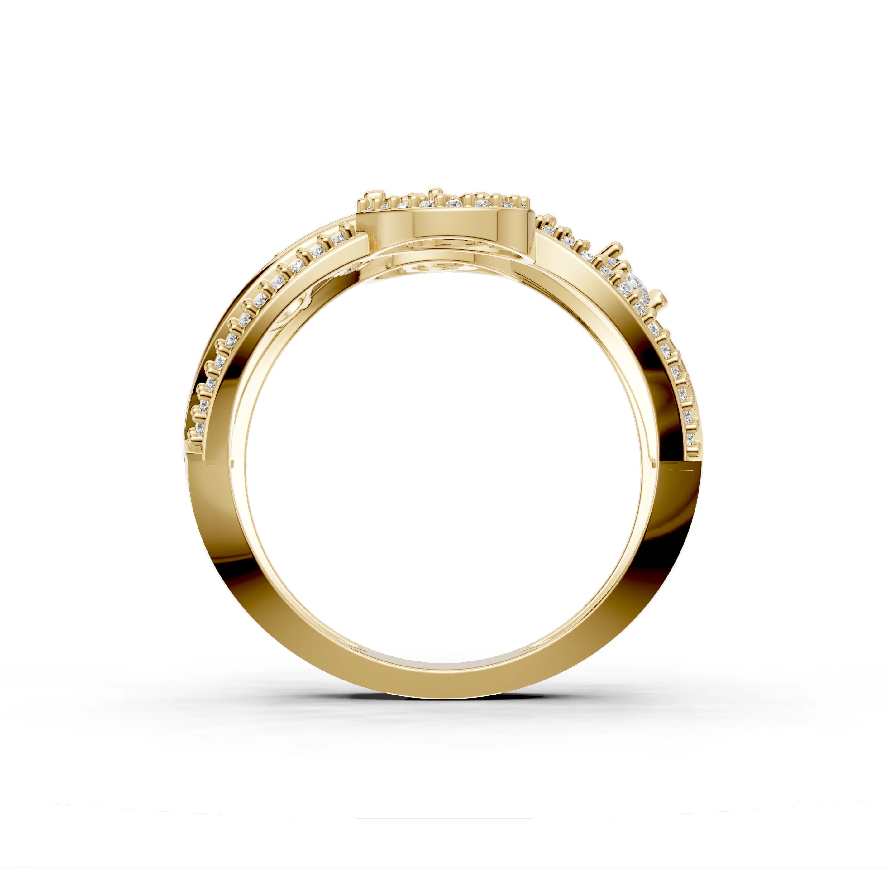 Pargold Solid Gold Orbiting Elegance Cluster Ring -Gold_Diamond_Diamond_Static_Gold