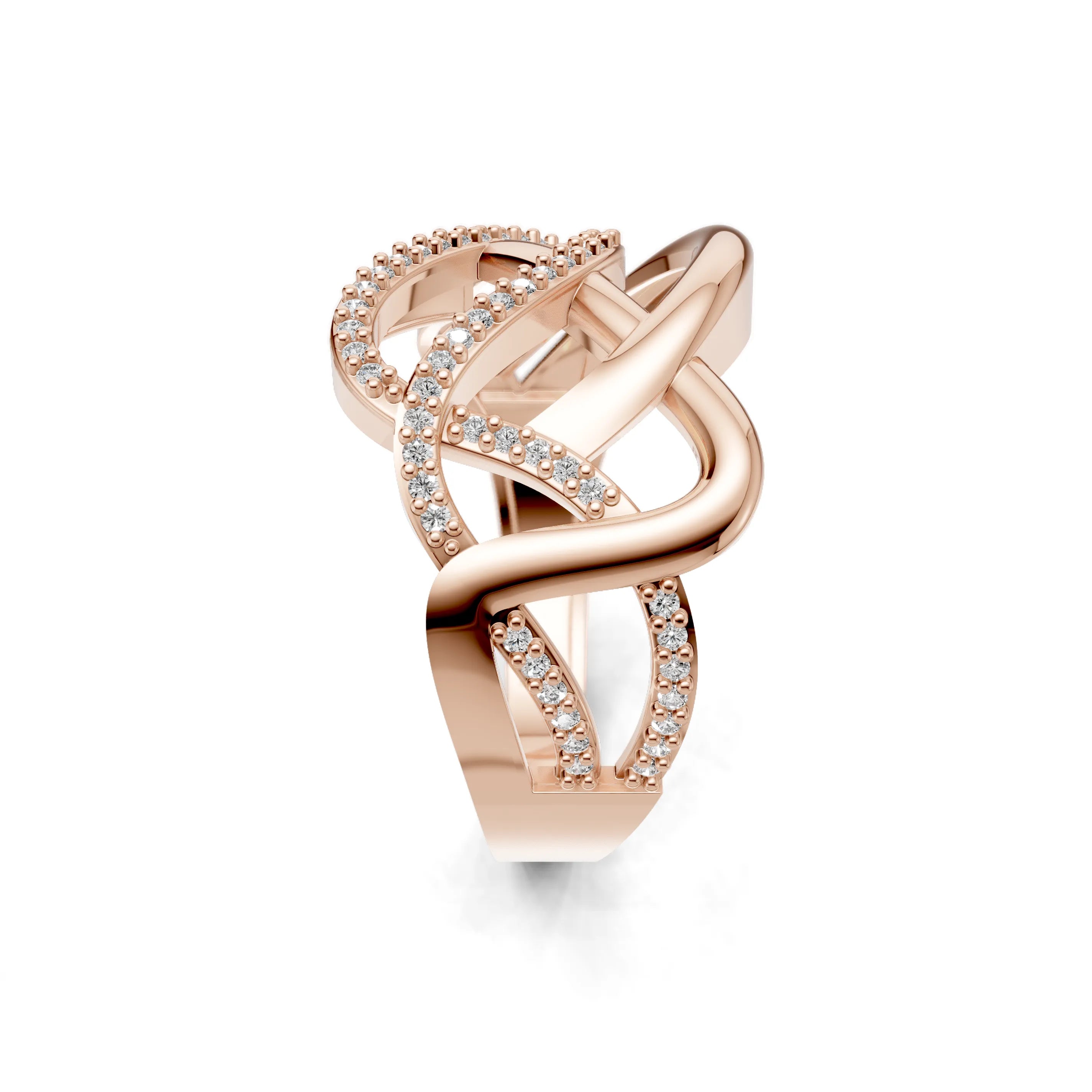 Pargold Solid Gold Golden Infinity Gleam Band -Rose_Diamond_Diamond_Static_Rose