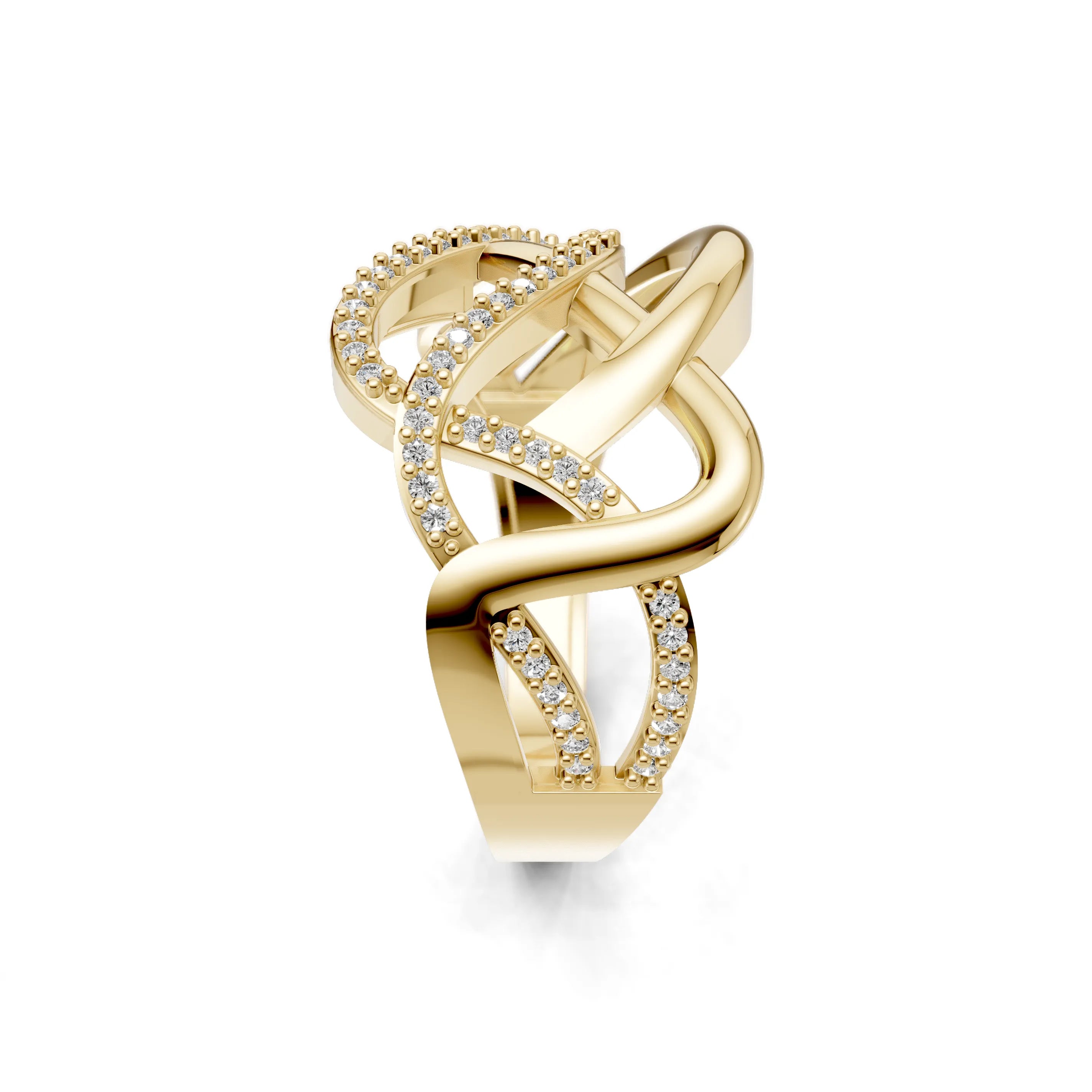 Pargold Solid Gold Golden Infinity Gleam Band -Gold_Diamond_Diamond_Static_Gold