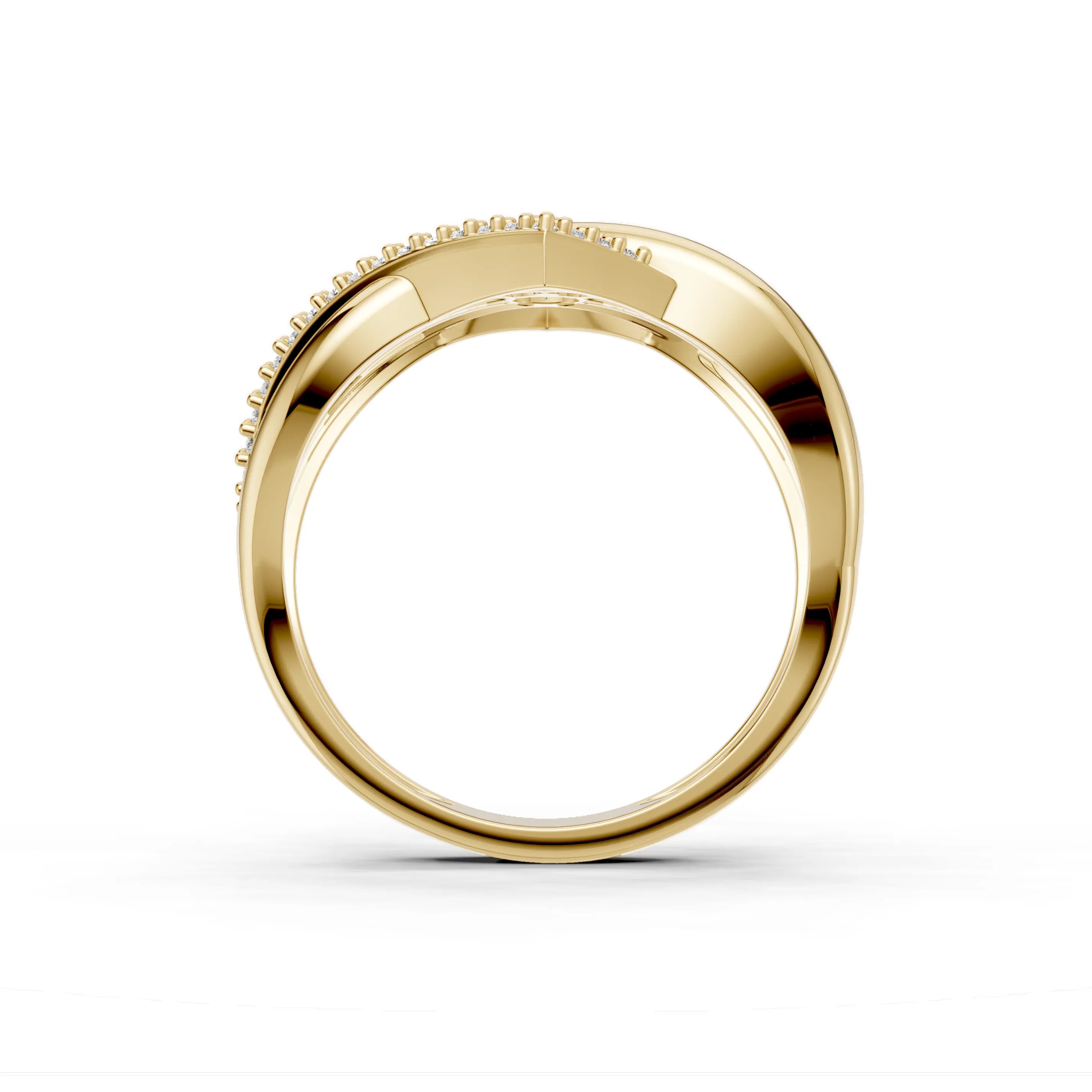 Pargold Solid Gold Golden Vertex Solitaire Band -Gold_Diamond_Diamond_Static_Gold