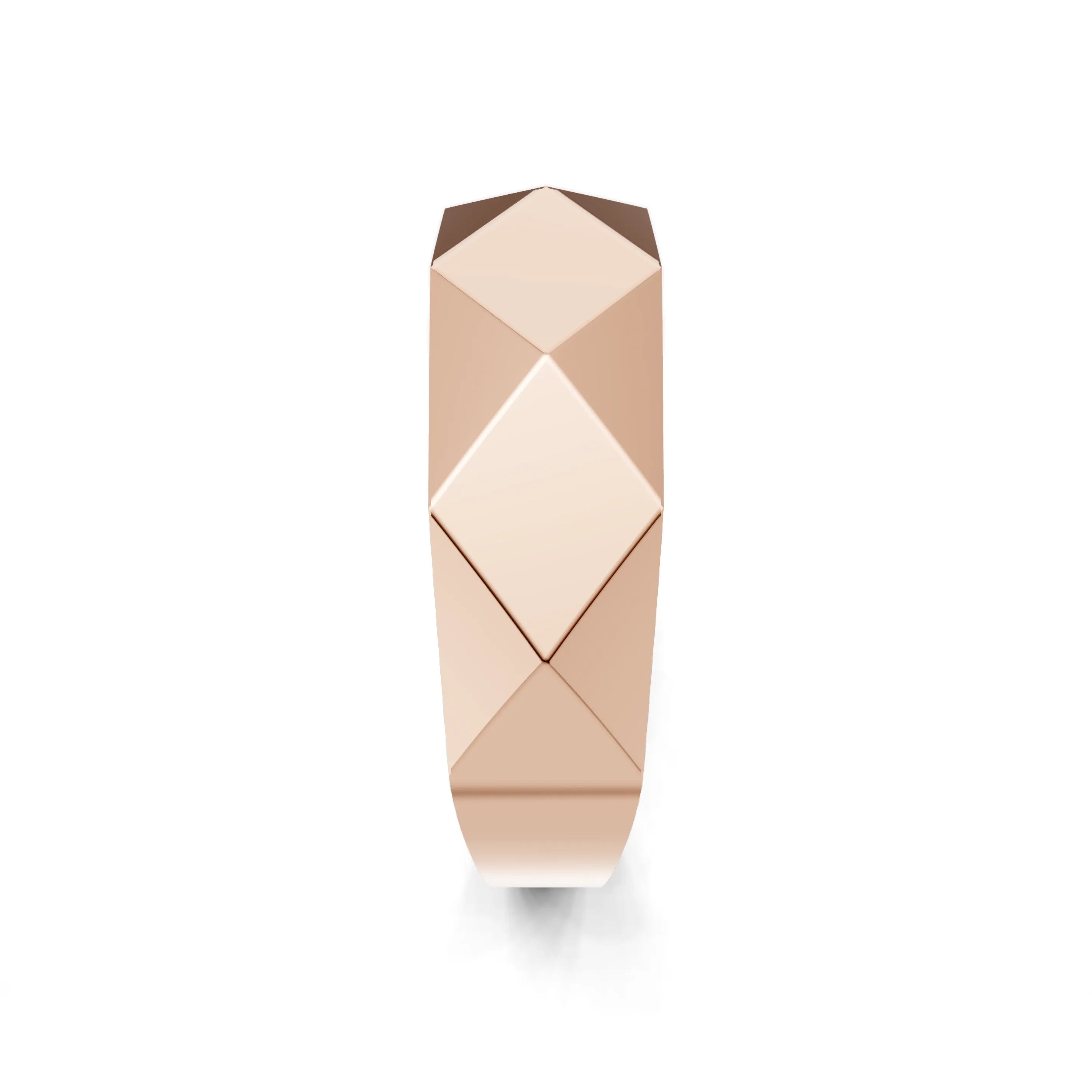 Pargold Solid Gold Avant-Garde Facet Diamond Ring -Rose_Static_Rose