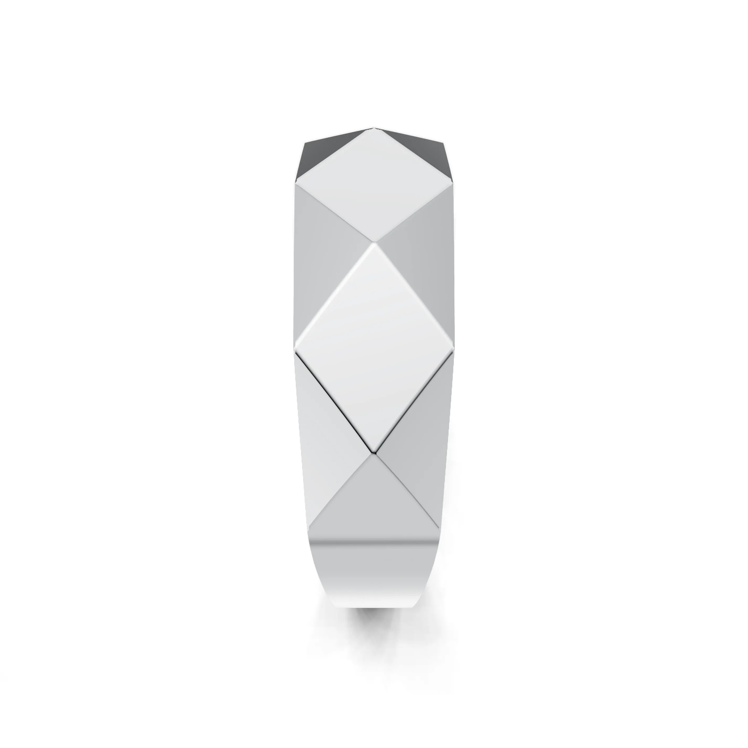 Pargold Solid Gold Avant-Garde Facet Ring -Silver_Static_Silver