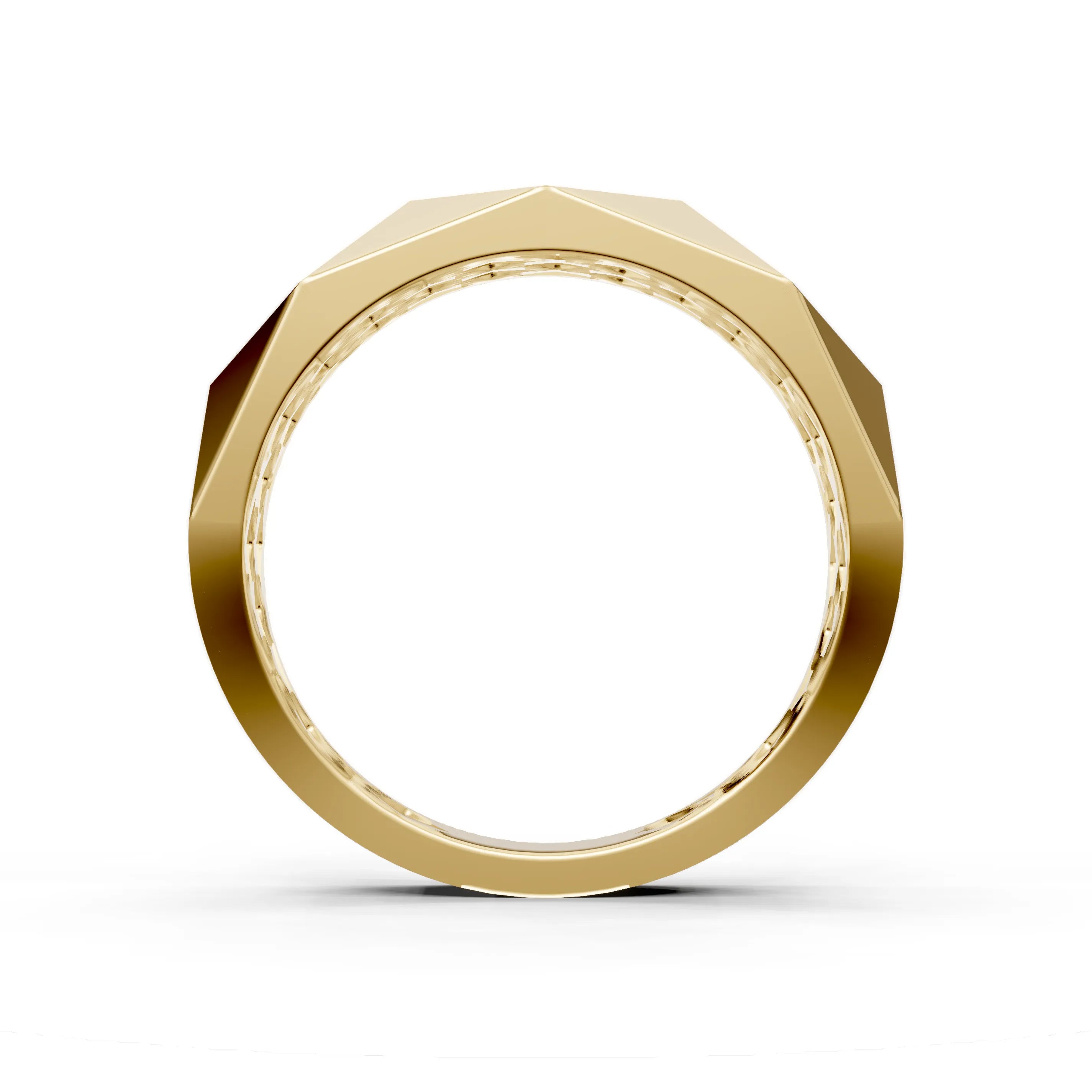 Pargold Solid Gold Avant-Garde Facet Diamond Ring -Gold_Static_Gold