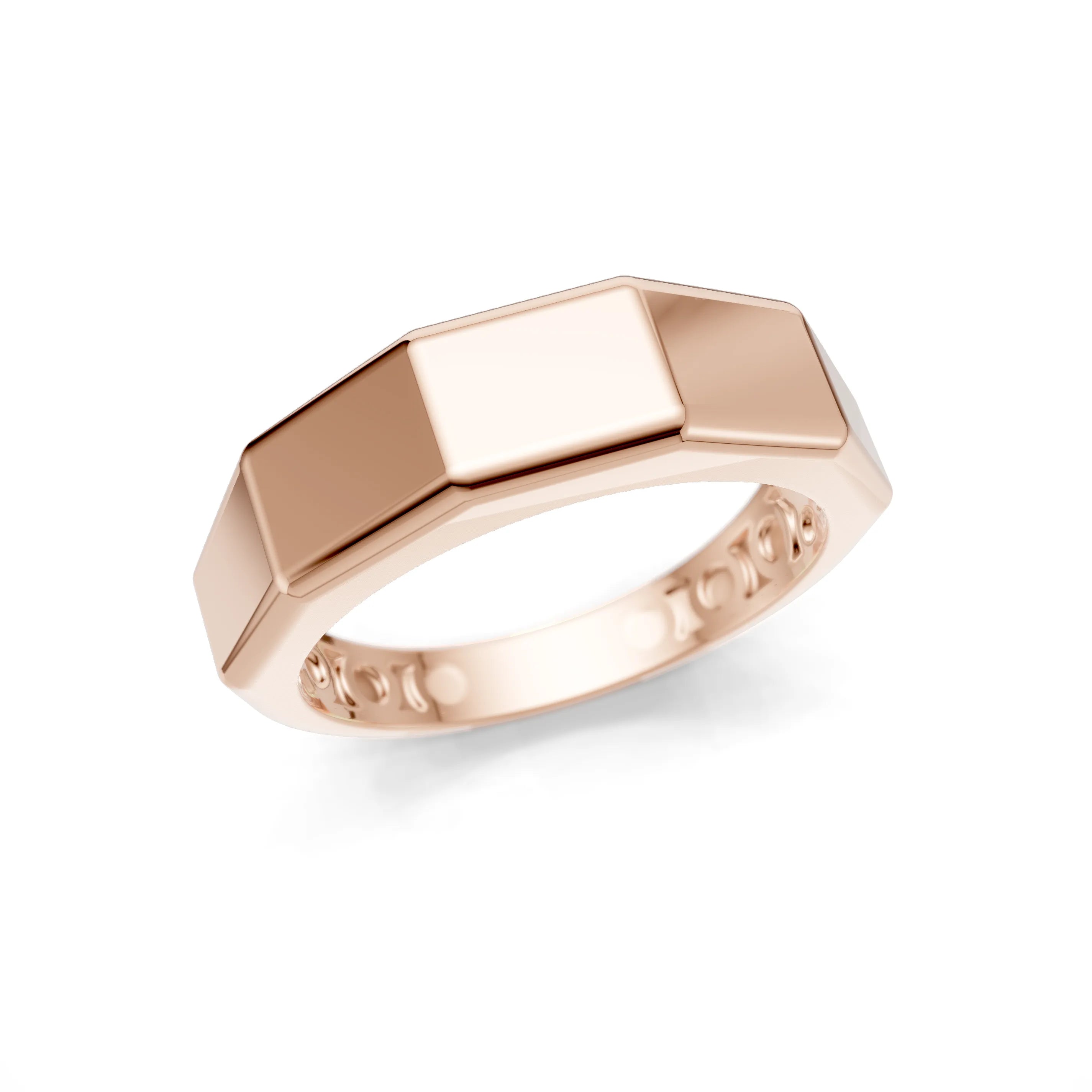 Pargold Solid Gold Modern Luxe Octagon Band -Rose_Static_Rose