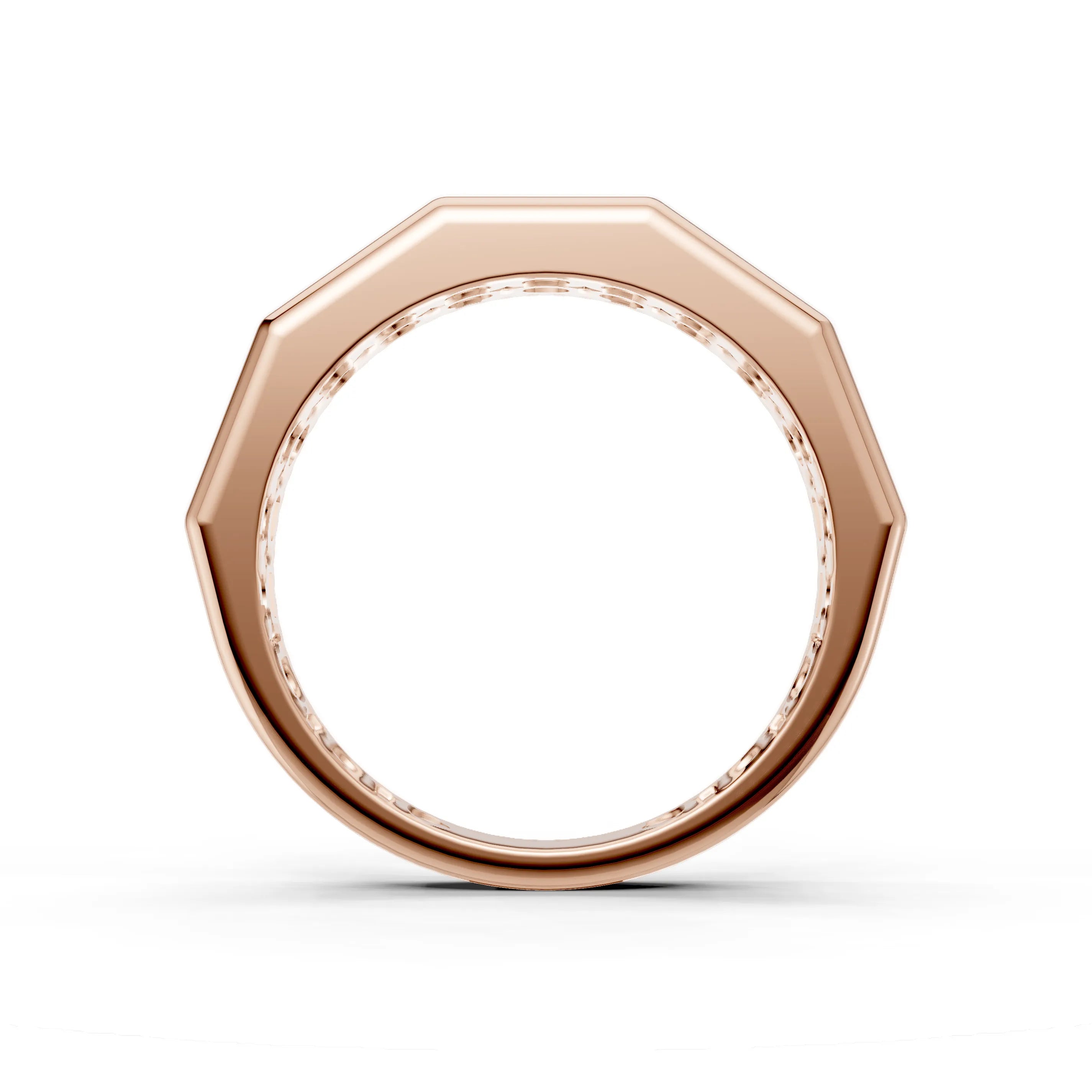 Pargold Solid Gold Modern Luxe Octagon Band -Rose_Static_Rose