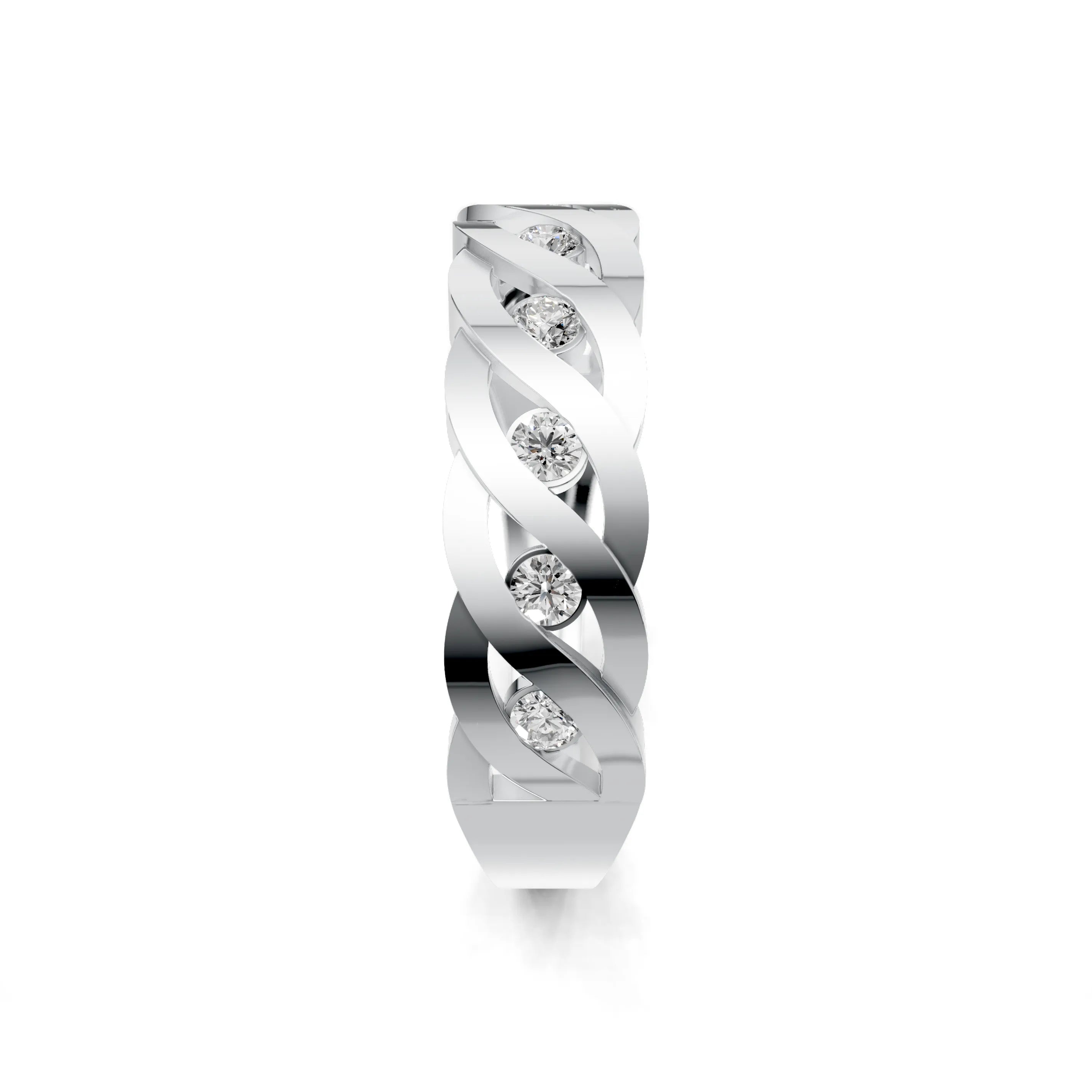 Pargold Solid Gold Twilight Twist Band -Silver_Diamond_Diamond_Static_Silver