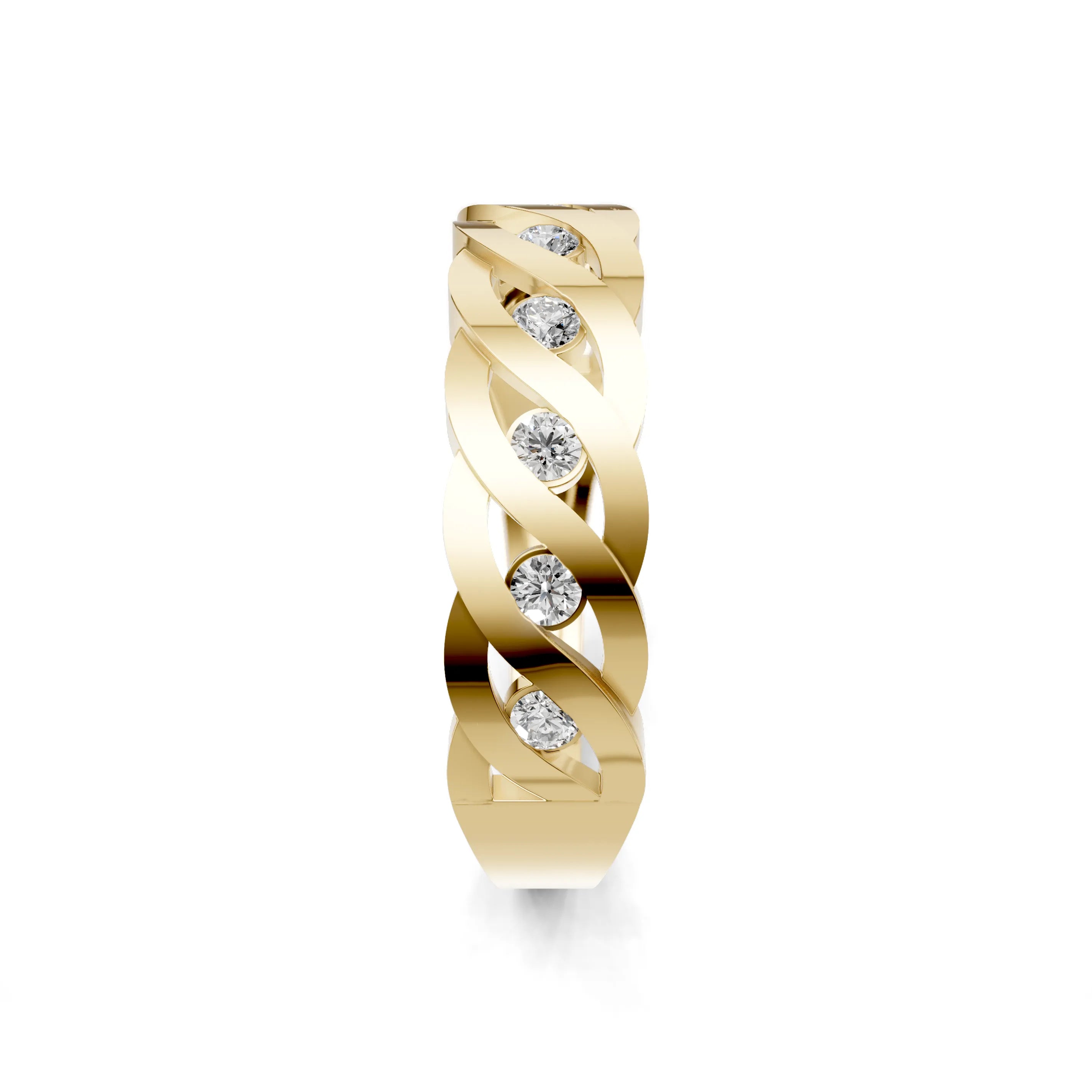 Pargold Solid Gold Twilight Twist Diamond Band -Gold_Diamond_Diamond_Static_Gold