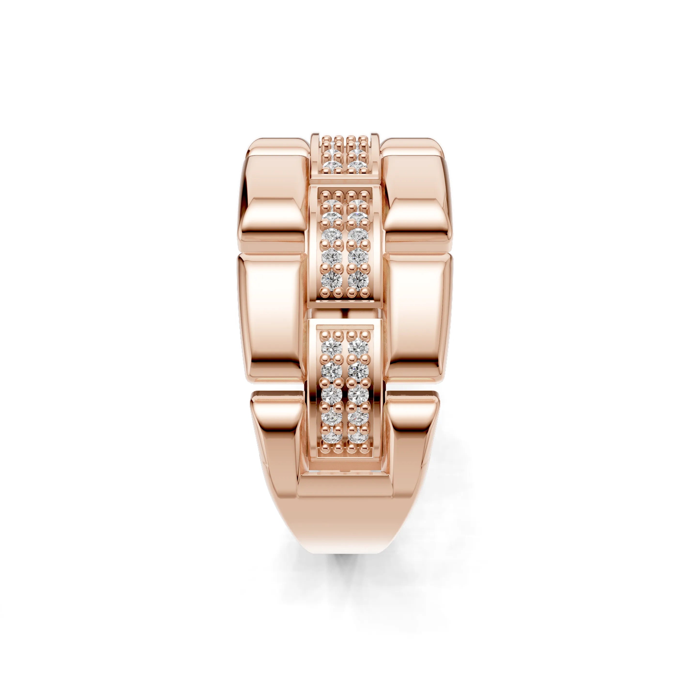 Pargold Solid Gold Golden Pantheon Luxe Band -Rose_Diamond_Diamond_Static_Rose