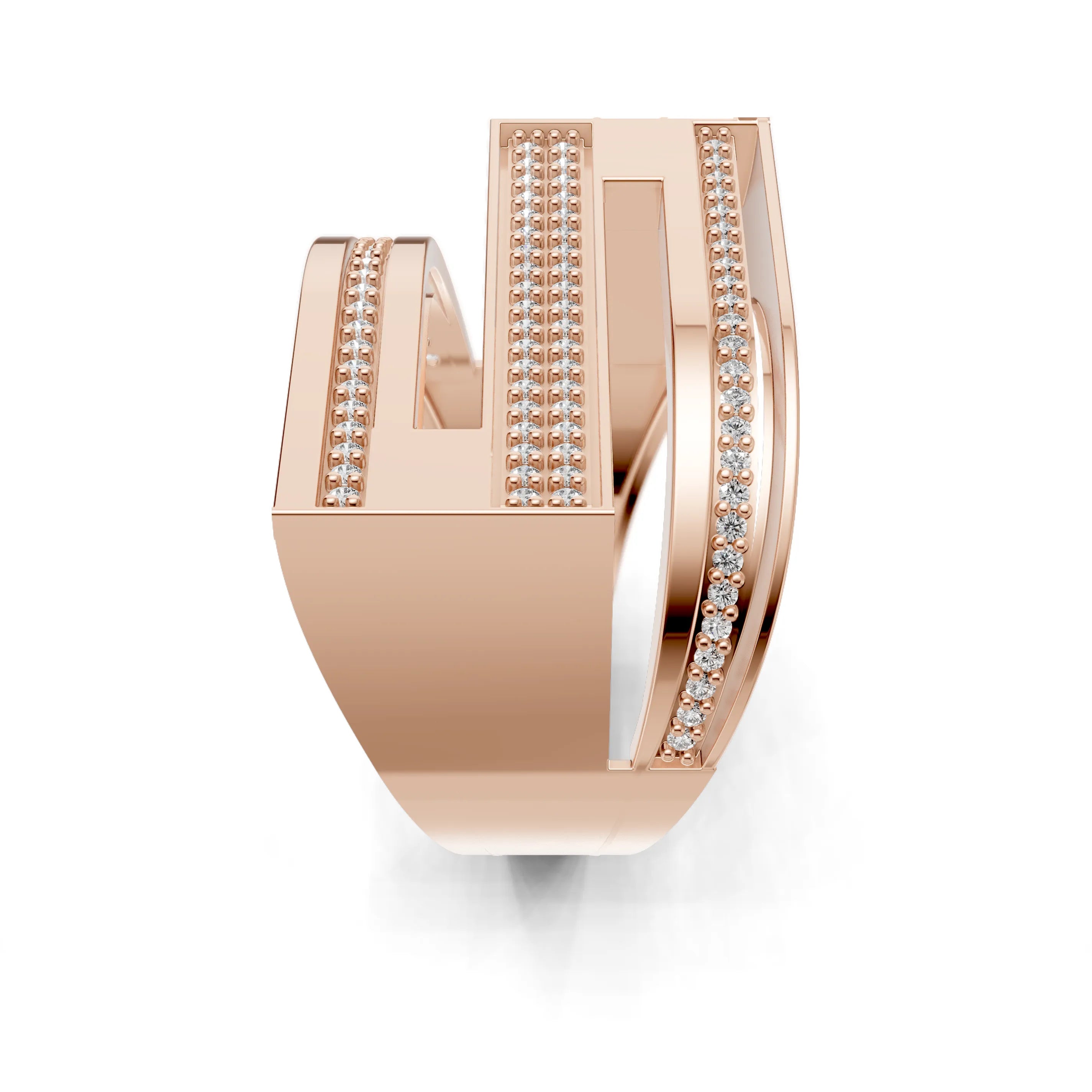 Pargold Solid Gold Contemporary Cascade Elegance Band -Rose_Diamond_Diamond_Static_Rose