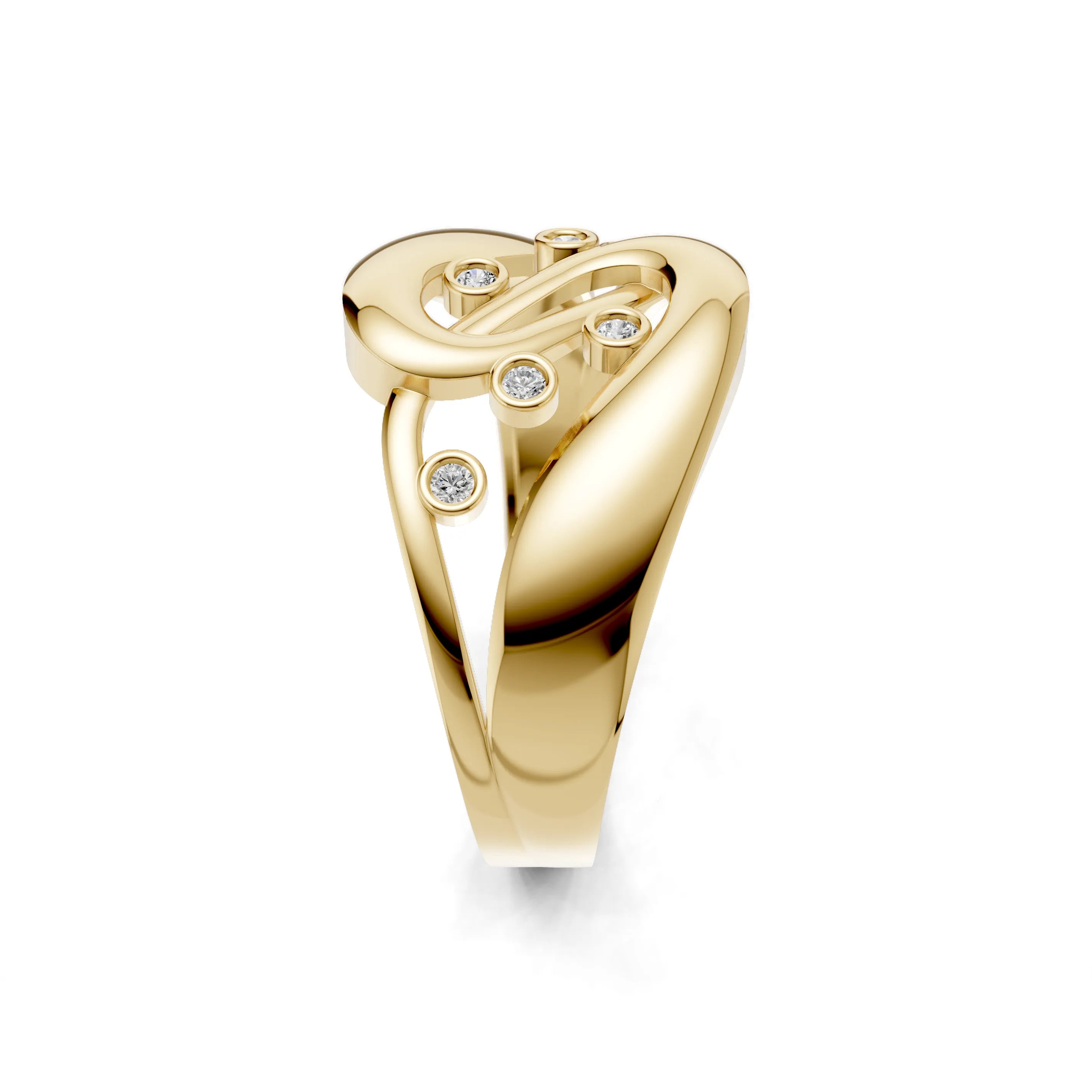 Pargold Solid Gold Entwined Elegance Duo Band -Gold_Diamond_Diamond_Static_Gold