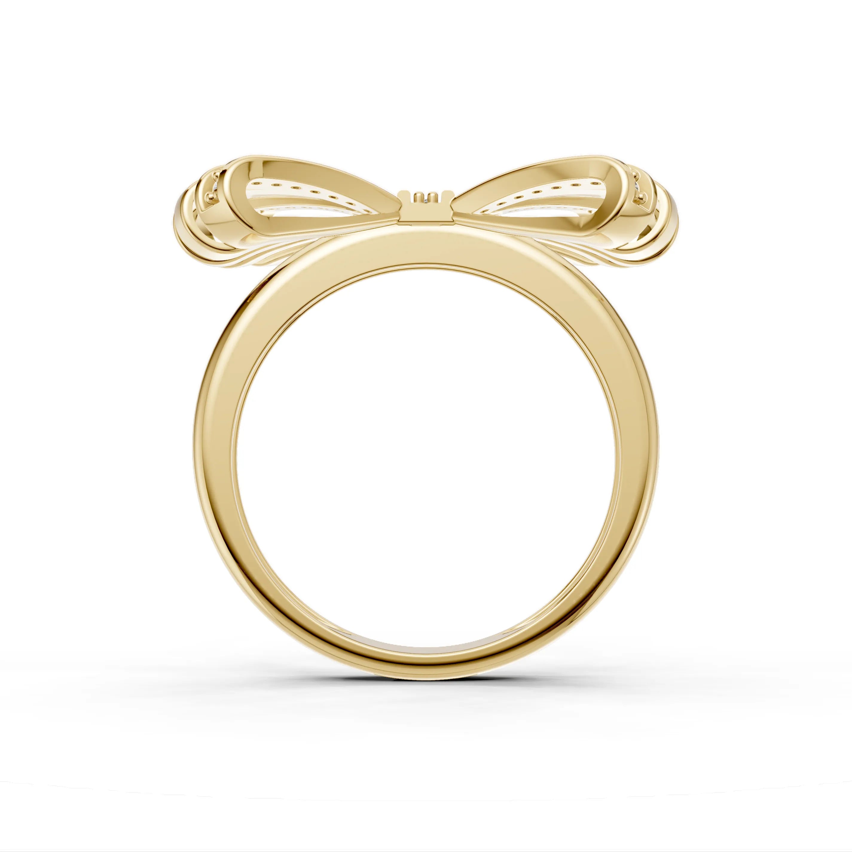 Pargold Solid Gold Golden Embrace Bow Band -Gold_Diamond_Diamond_Static_Gold