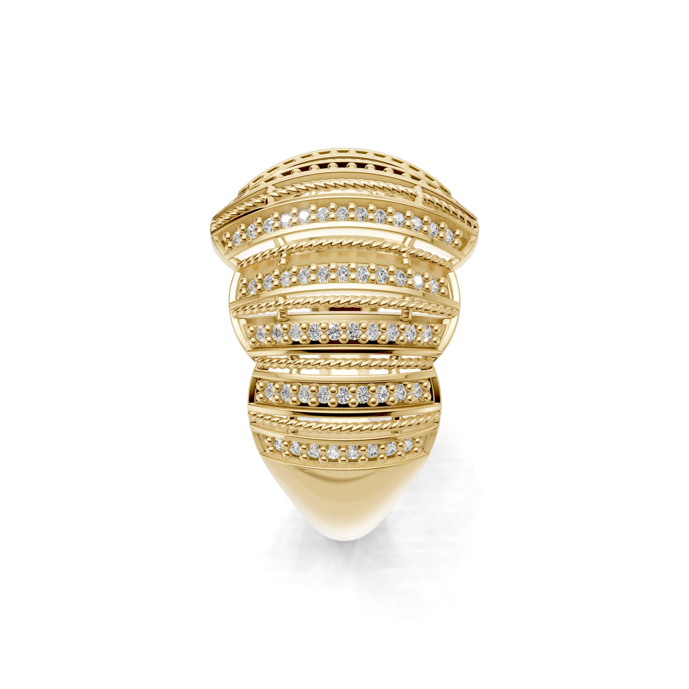 Pargold Solid Gold Radiant Lattice Luxe Band -Gold_Diamond_Diamond_Static_Gold