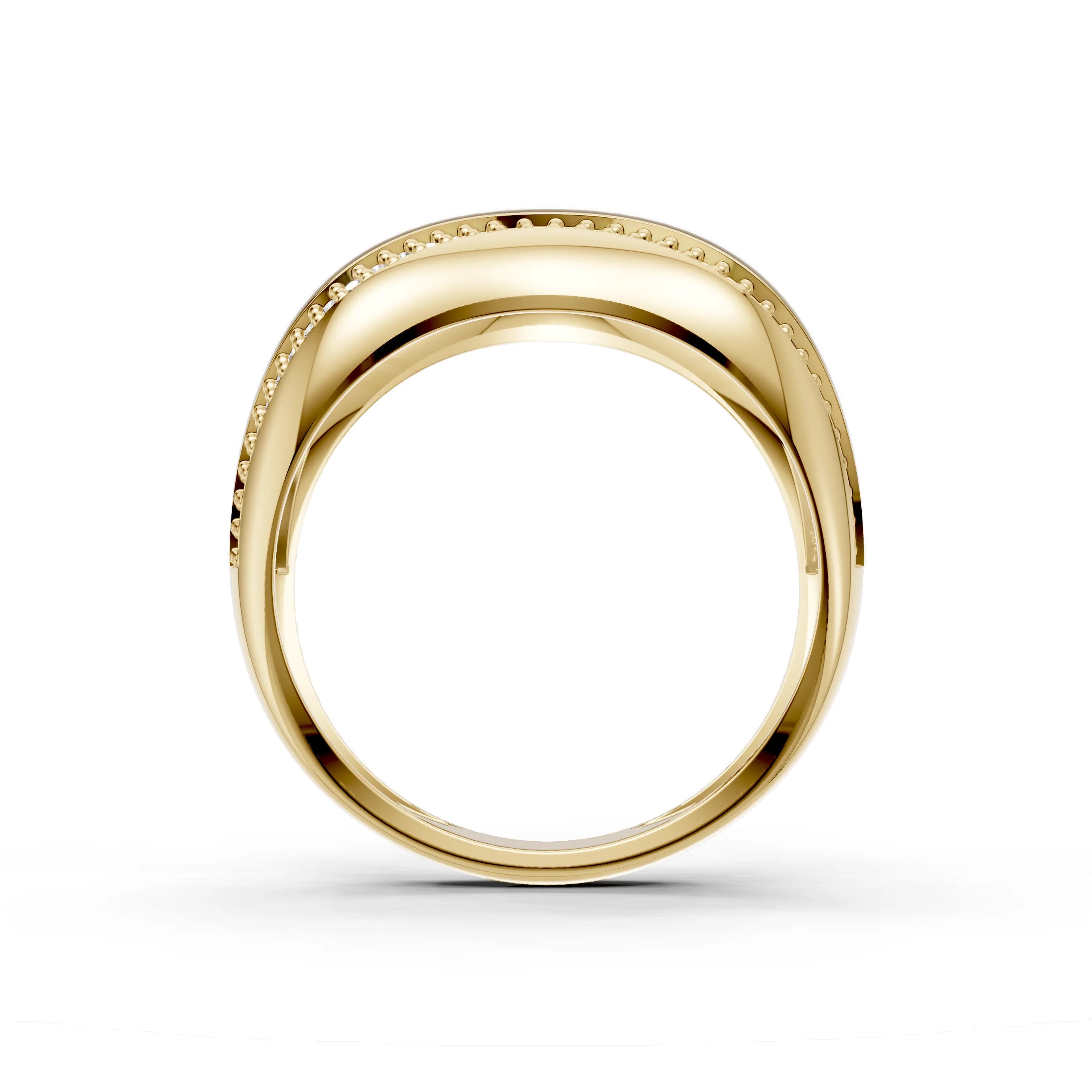 Pargold Solid Gold Sweeping Harmony Crossover Ring -Gold_Diamond_Diamond_Static_Gold