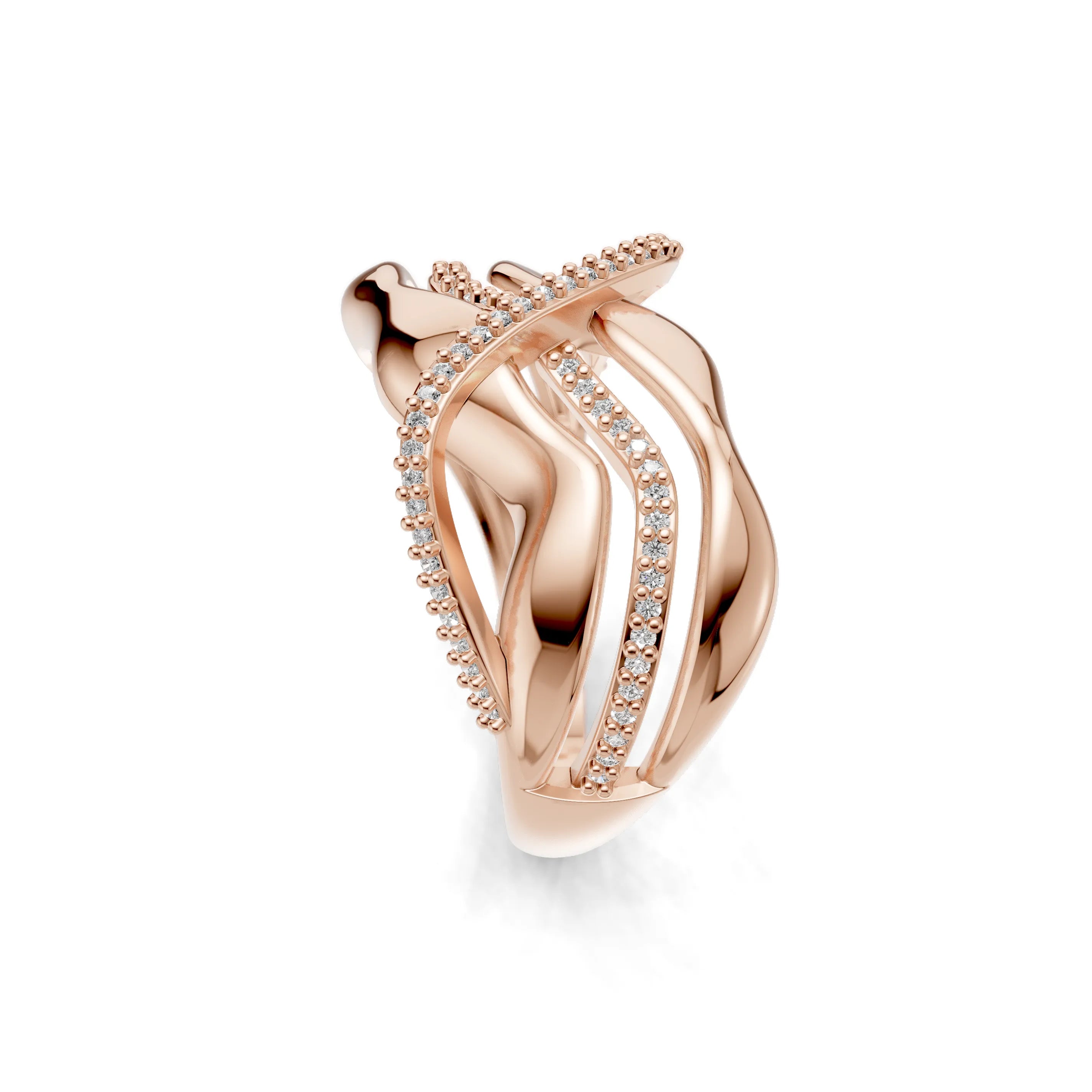 Pargold Solid Gold Golden Elegance Infinity Band -Rose_Diamond_Diamond_Static_Rose