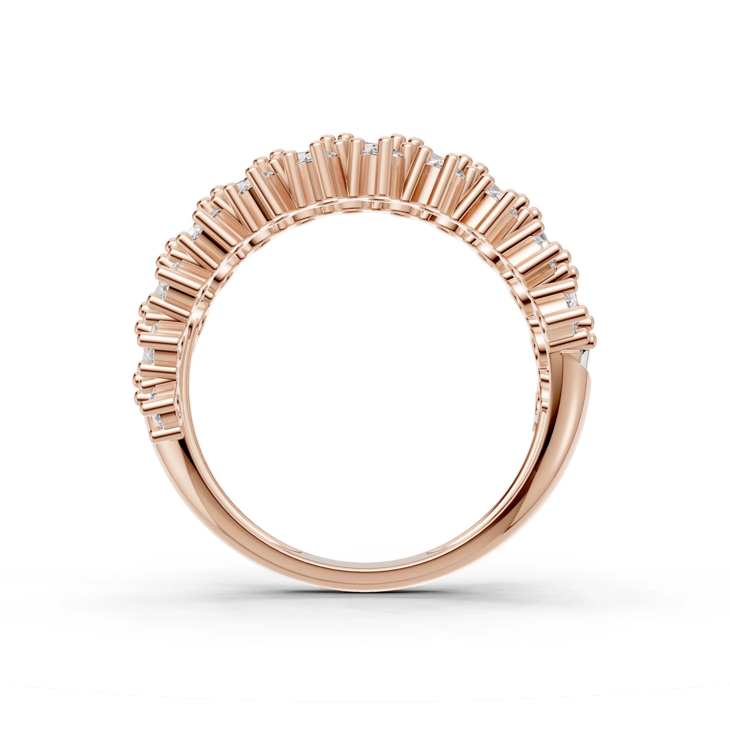 Pargold Solid Gold Baguette Brilliance Weave Ring -Rose_Diamond_Diamond_Static_Rose