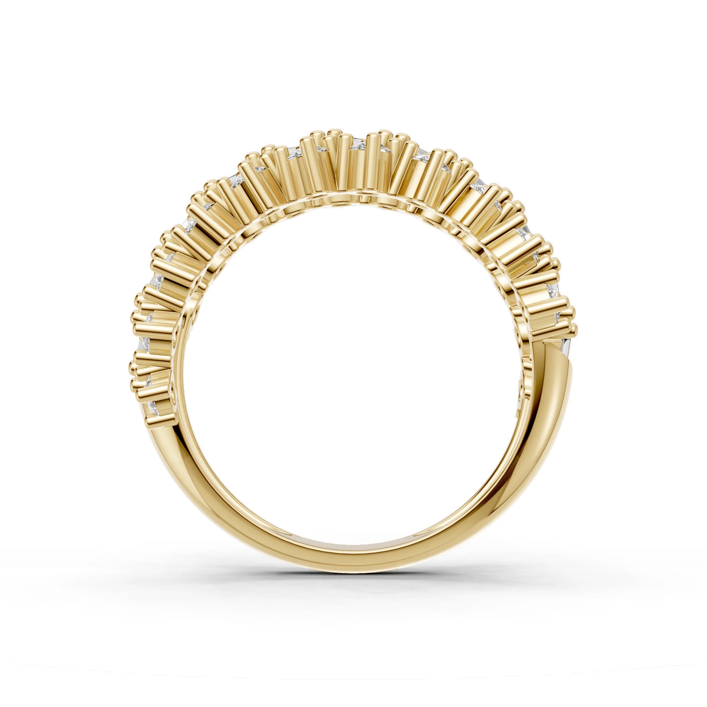 Pargold Solid Gold Baguette Brilliance Weave Ring -Gold_Diamond_Diamond_Static_Gold