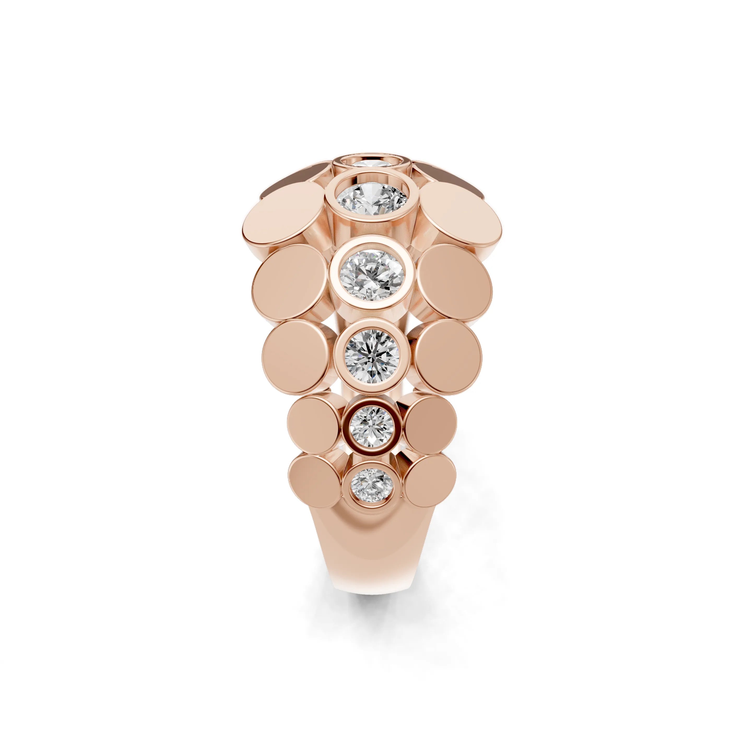 Pargold Solid Gold Rhythmic Radiance Gemstone Band -Rose_Diamond_Diamond_Static_Rose