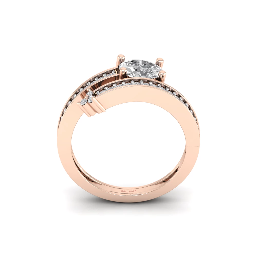 Pargold Solid Gold Orbiting Brilliance Solitaire Ring -Rose_Diamond_Diamond_Static_Rose