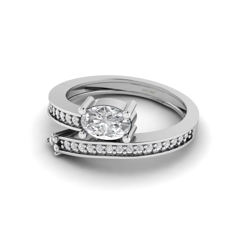 Pargold Solid Gold Orbiting Brilliance Solitaire Ring -Silver_Diamond_Diamond_Static_Silver