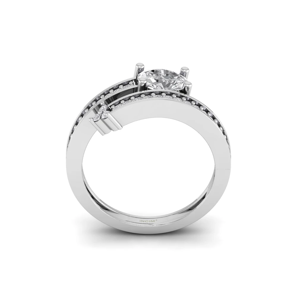 Pargold Solid Gold Orbiting Brilliance Solitaire Ring -Silver_Diamond_Diamond_Static_Silver