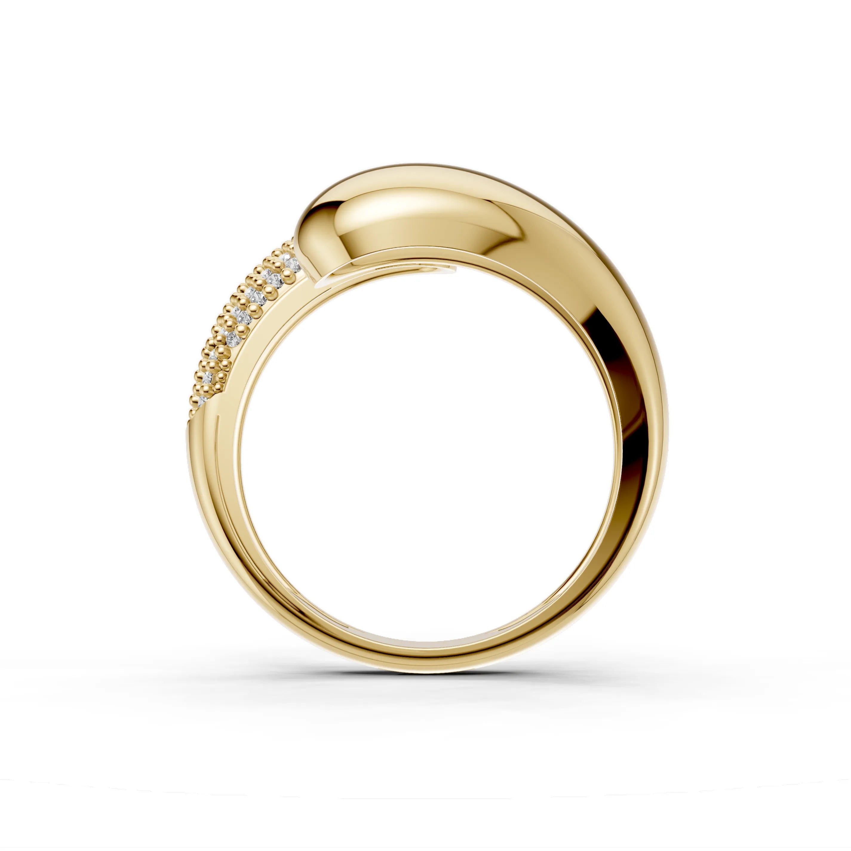 Pargold Solid Gold Harmony Gleam Crossover Ring -Gold_Diamond_Diamond_Static_Gold