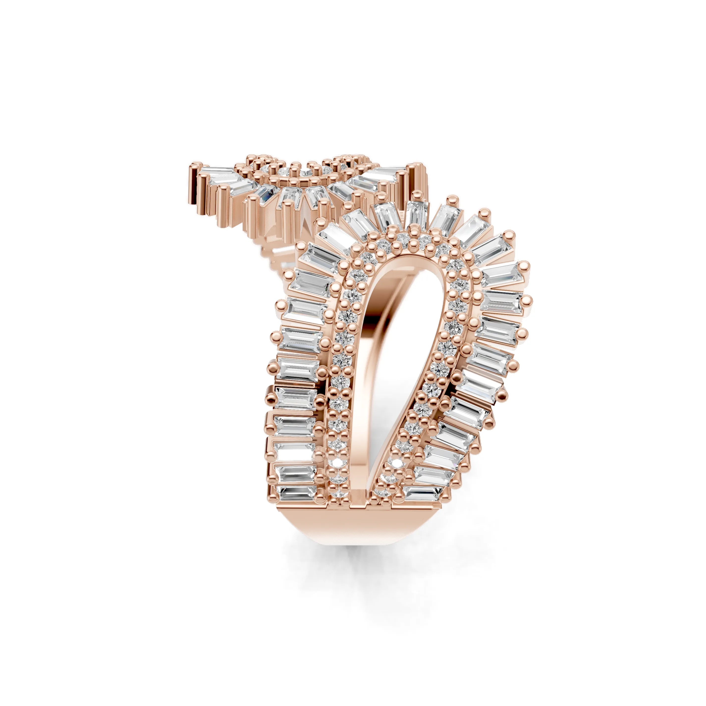 Pargold Solid Gold Crescent Royale Baguette Ring -Rose_Diamond_Diamond_Static_Rose