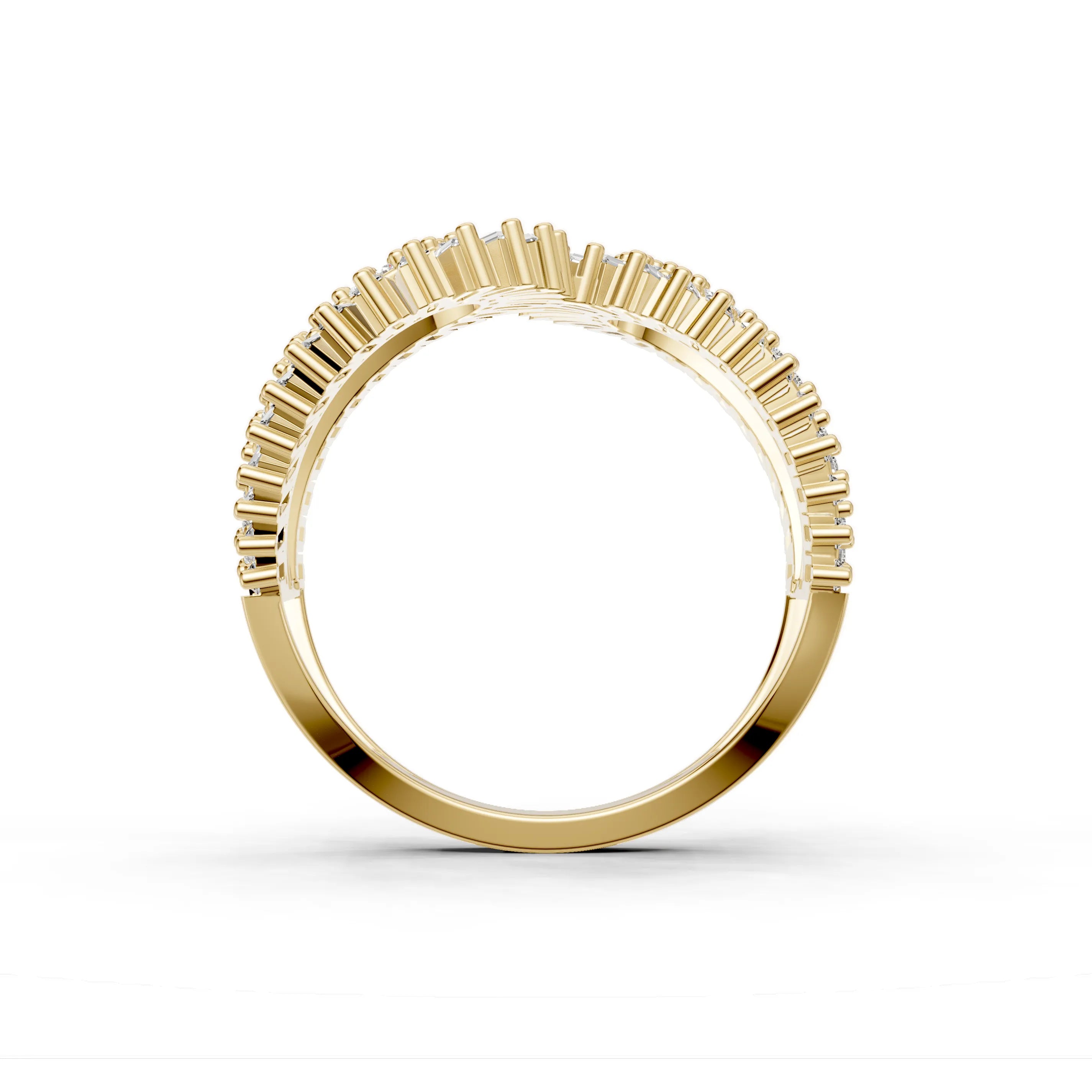 Pargold Solid Gold Crescent Royale Baguette Ring -Gold_Diamond_Diamond_Static_Gold