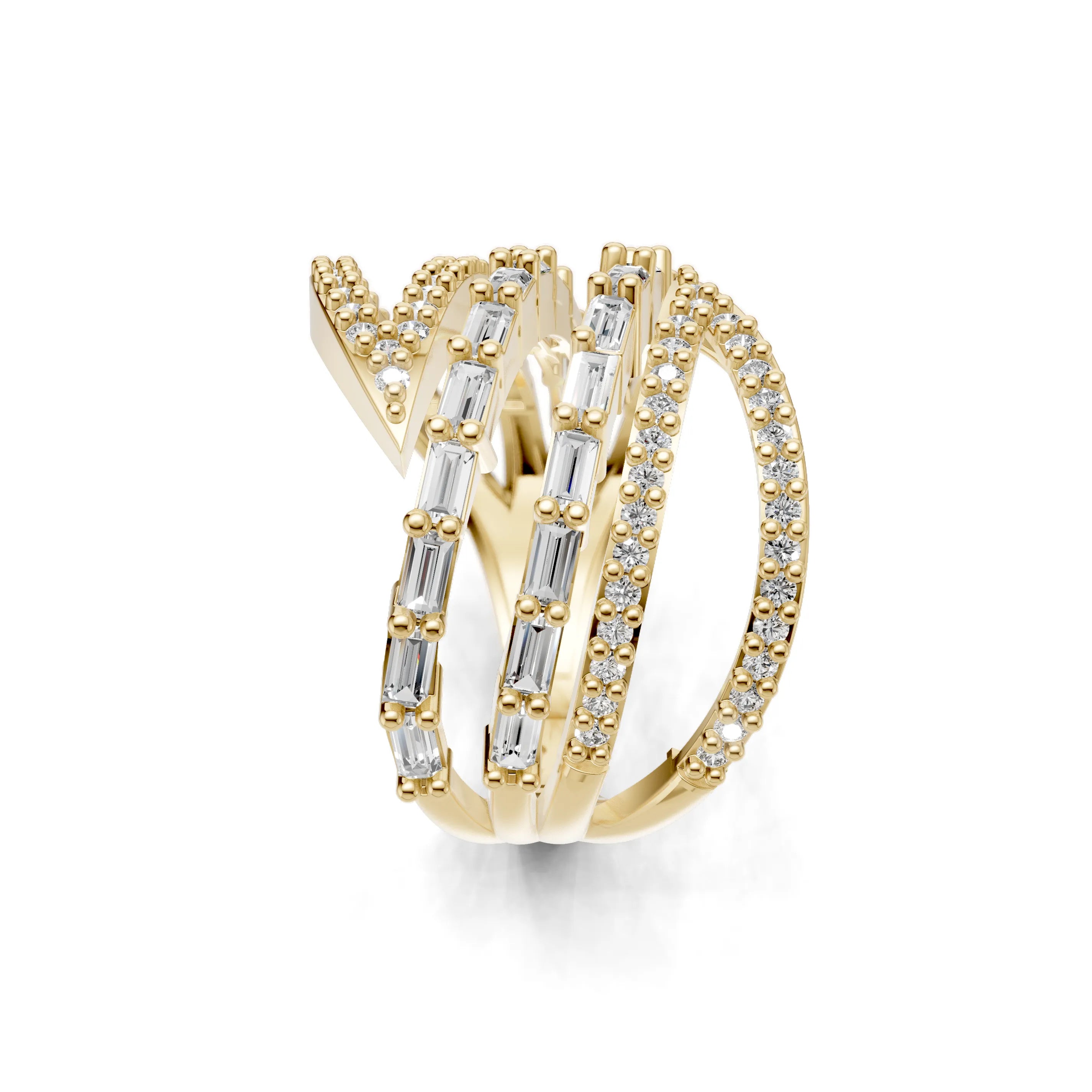 Pargold Solid Gold Metropolitan Allure Gemstone Ring -Gold_Diamond_Diamond_Static_Gold