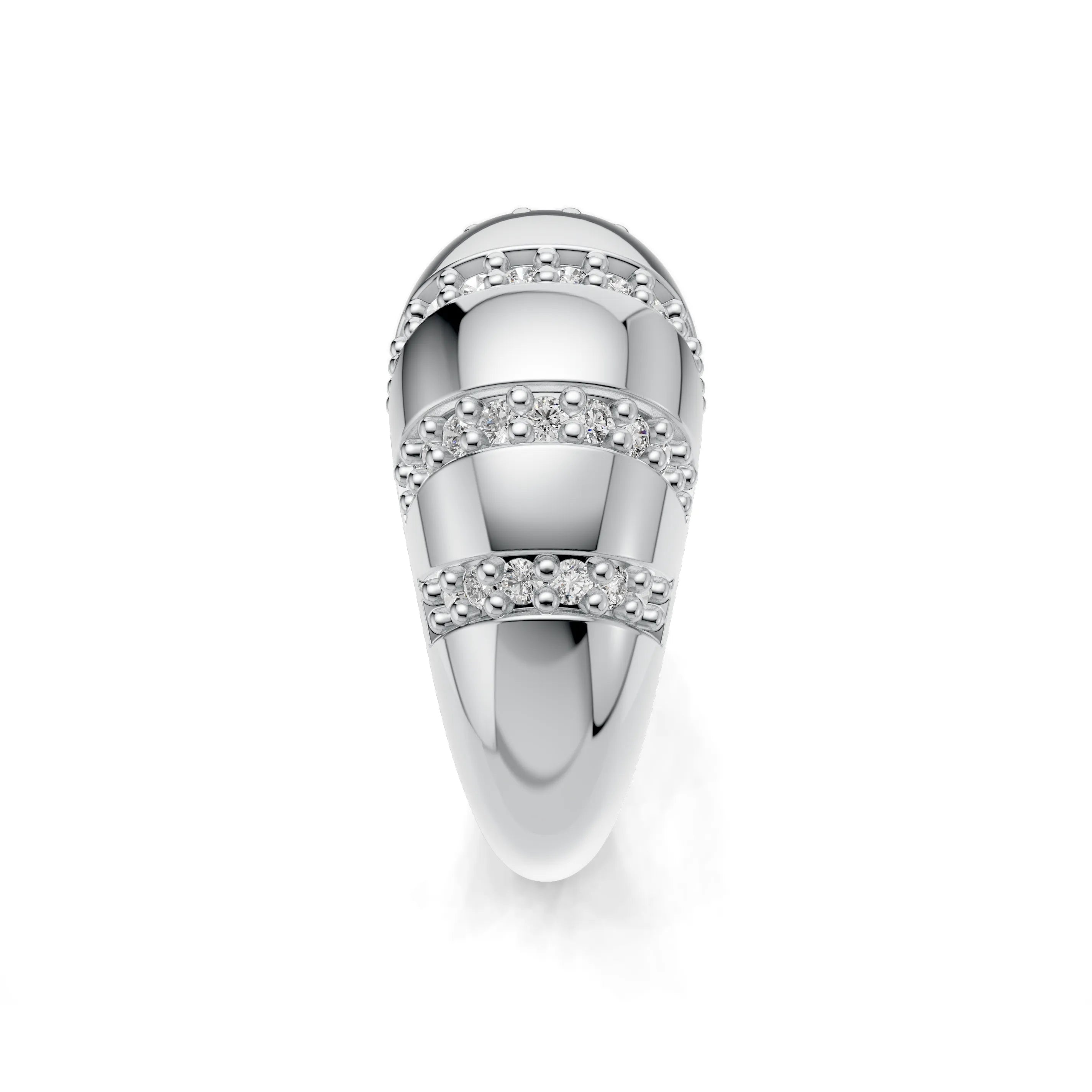 Pargold Solid Gold Golden Cascade Channel Ring -Silver_Diamond_Diamond_Static_Silver