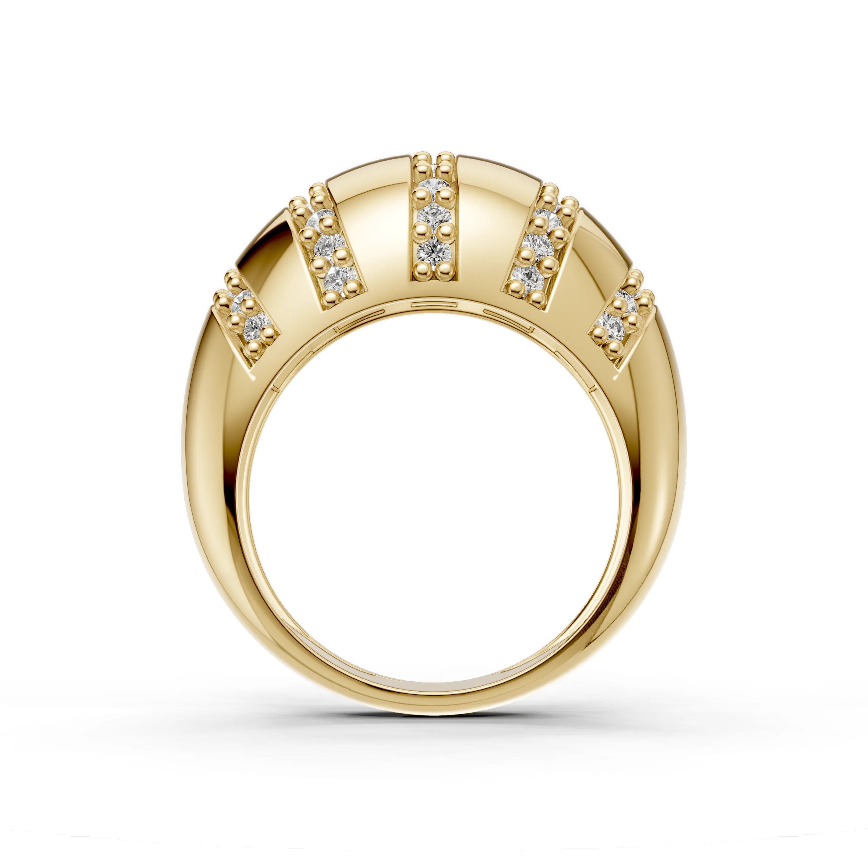 Pargold Solid Gold Golden Cascade Channel Ring -Gold_Diamond_Diamond_Static_Gold