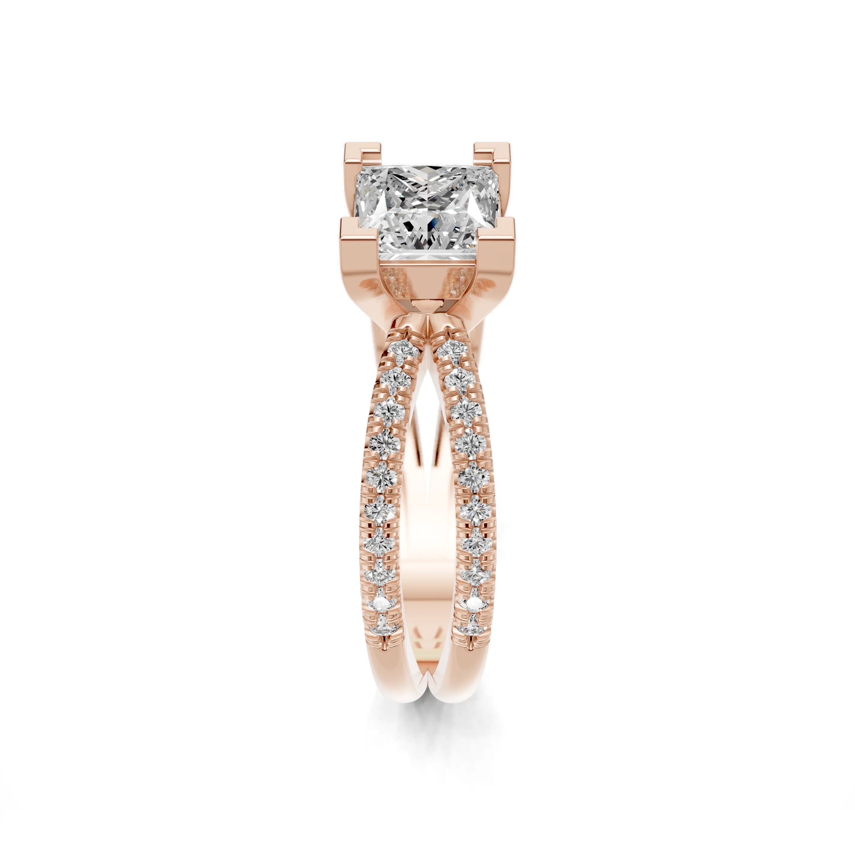 Pargold Solid Gold Princess Radiance Pav√© Ring -Rose_Diamond_Diamond_Static_Rose