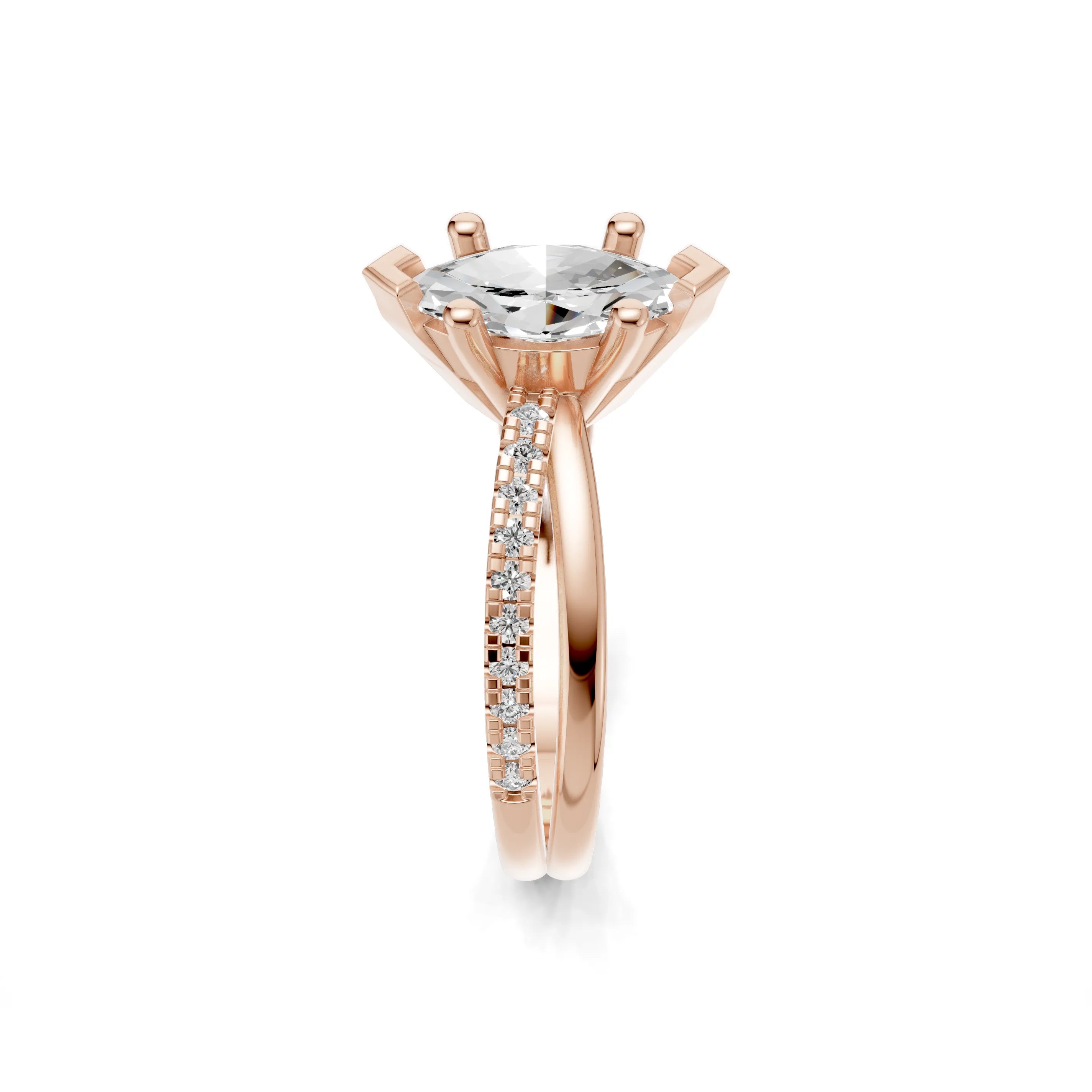 Pargold Solid Gold Marquise Elegance Band -Rose_Diamond_Diamond_Static_Rose