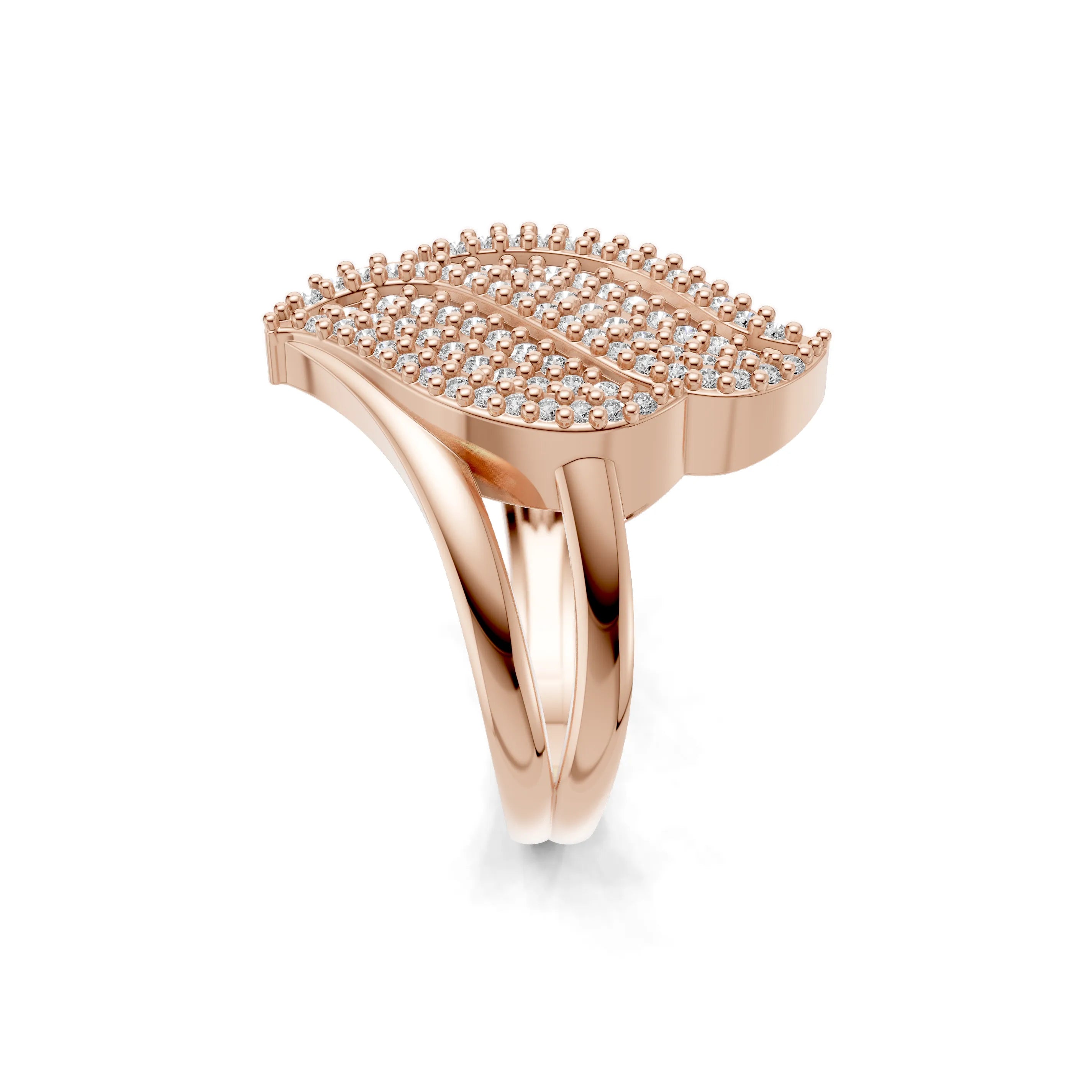 Pargold Solid Gold Dewdrop Foliage Pav√© Ring -Rose_Diamond_Diamond_Static_Rose