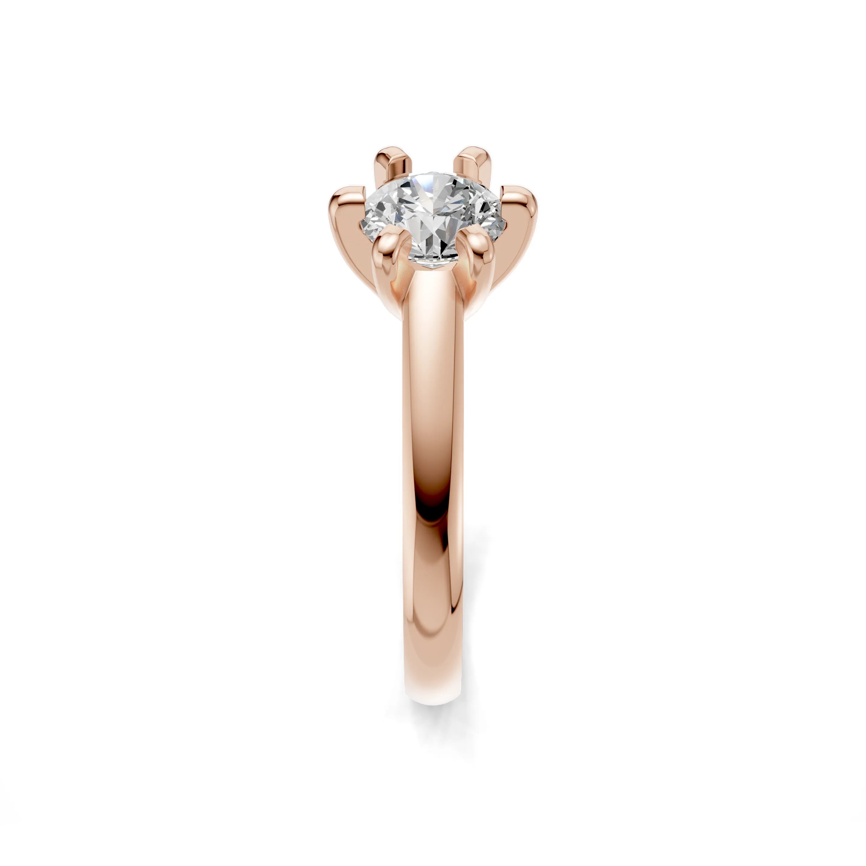 Pargold Solid Gold Solaris Crown Solitaire Ring -Rose_Diamond_Static_Rose