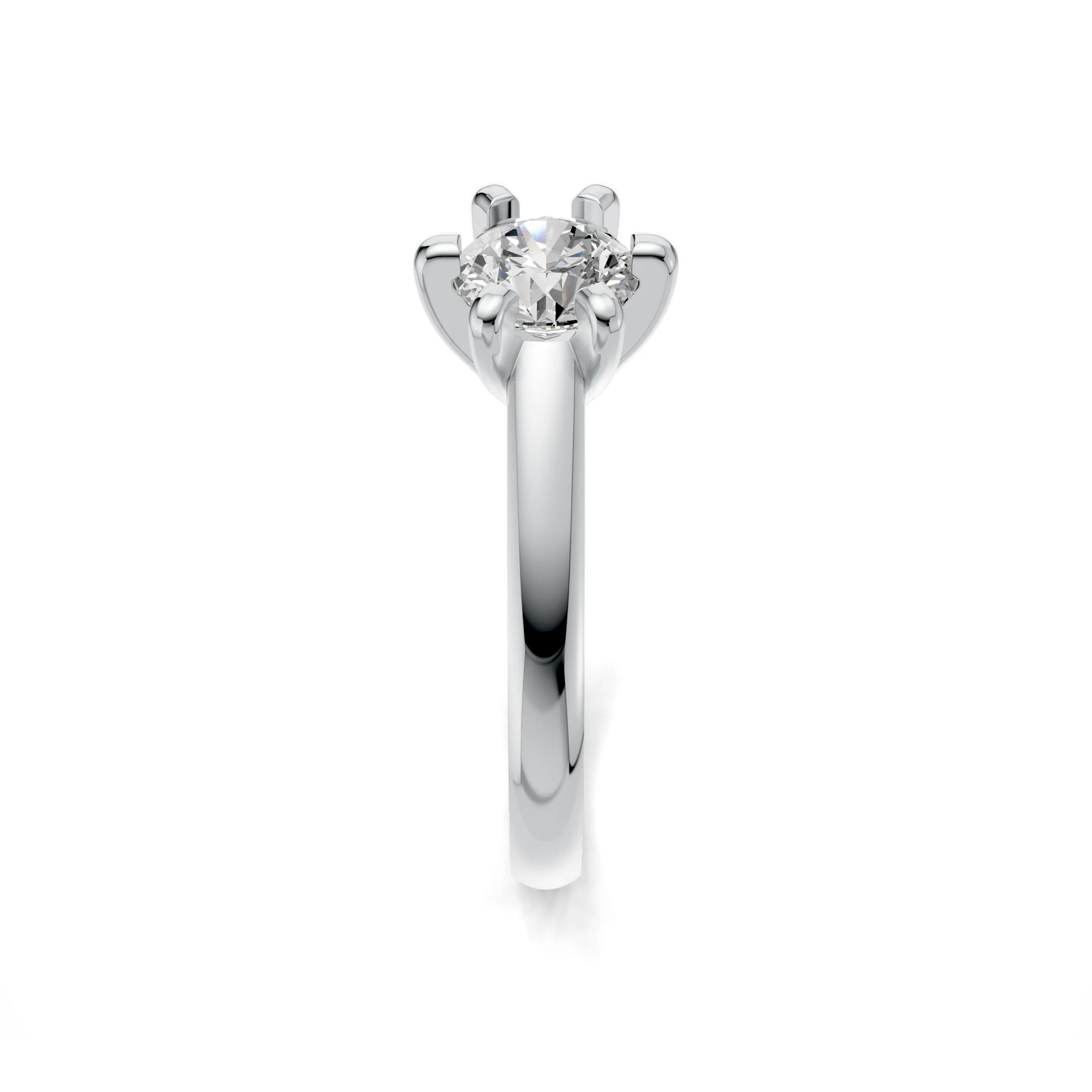 Pargold Solid Gold Solaris Crown Solitaire Ring -Silver_Diamond_Static_Silver