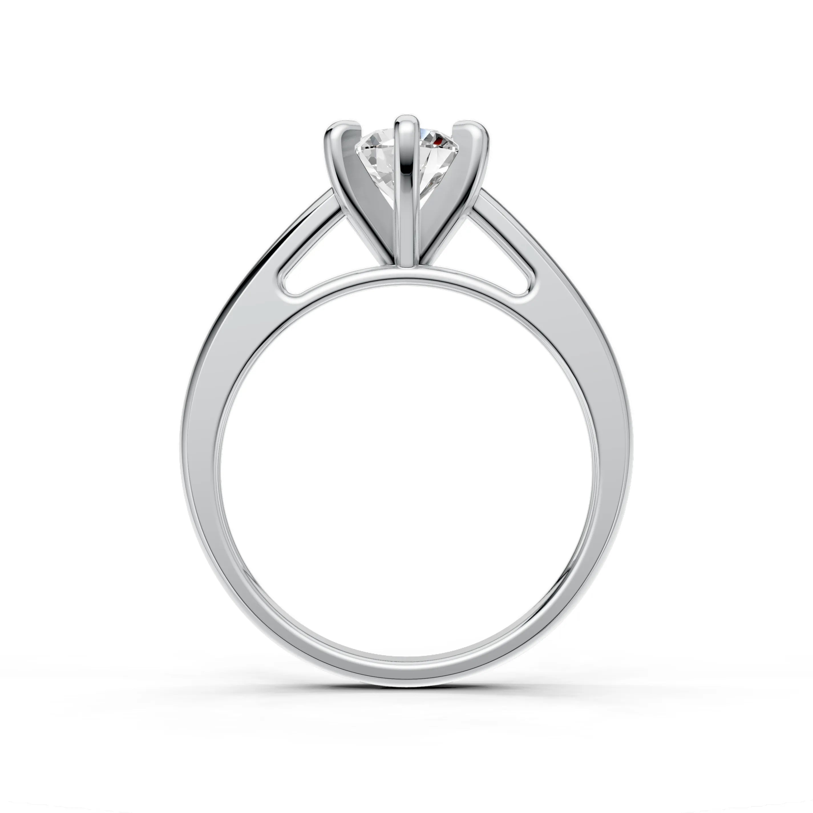 Pargold Solid Gold Solaris Crown Solitaire Ring -Silver_Diamond_Static_Silver