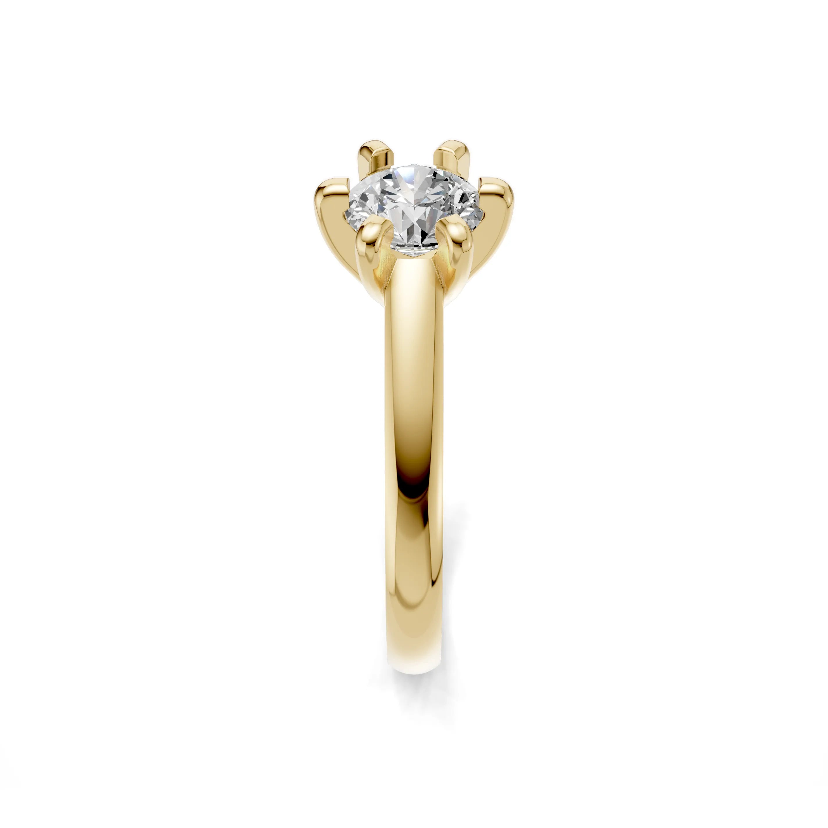 Pargold Solid Gold Solaris Crown Solitaire Ring -Gold_Diamond_Static_Gold