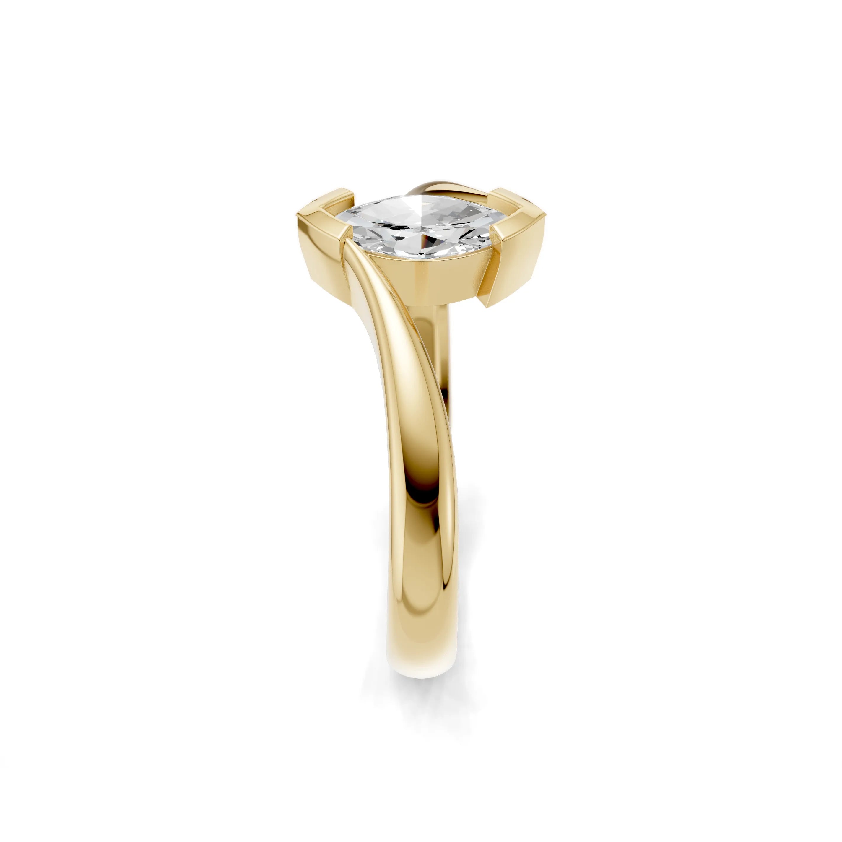 Pargold Solid Gold Marquise Horizon Ring -Gold_Diamond_Static_Gold