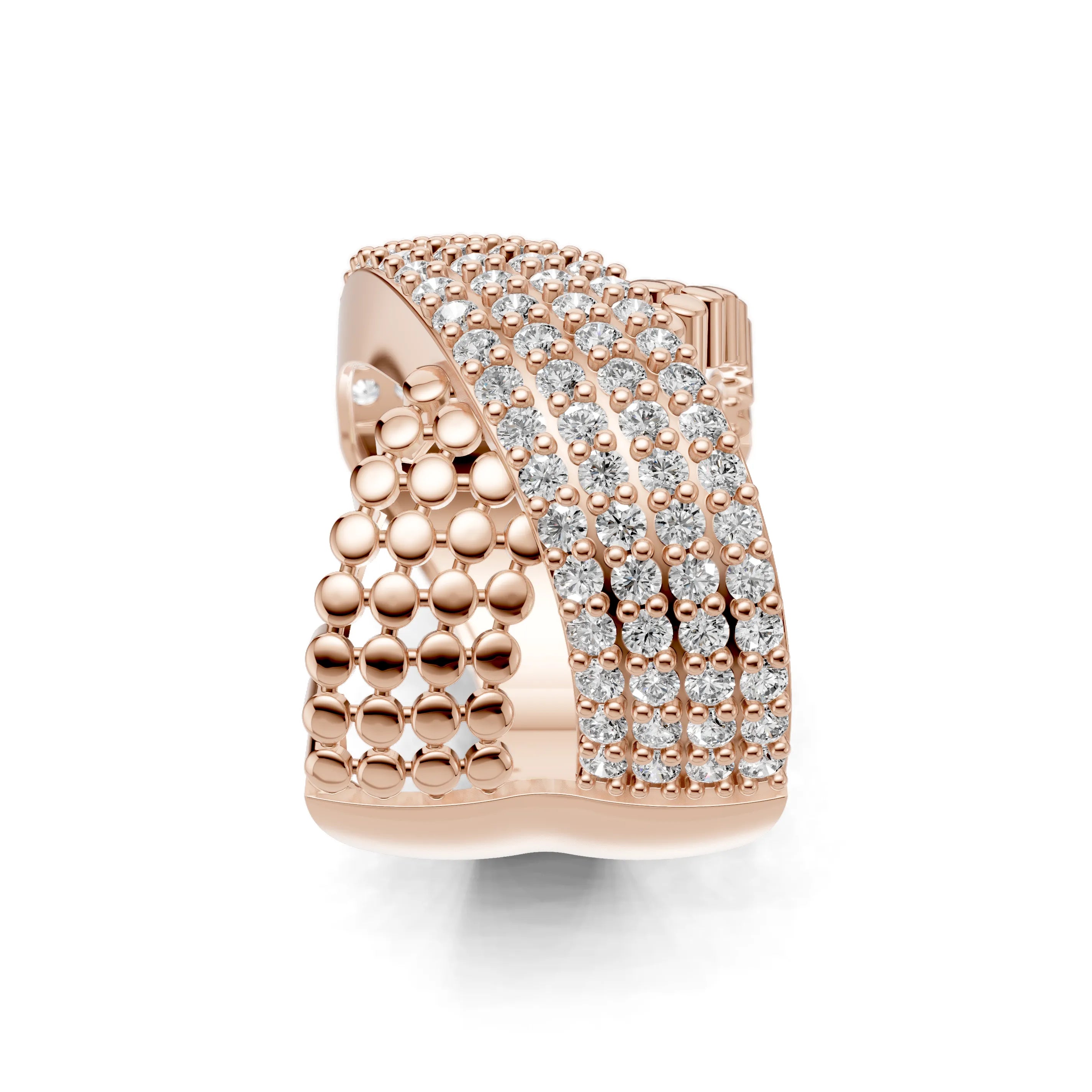 Pargold Solid Gold Golden Crossroads Ring -Rose_Diamond_Diamond_Static_Rose