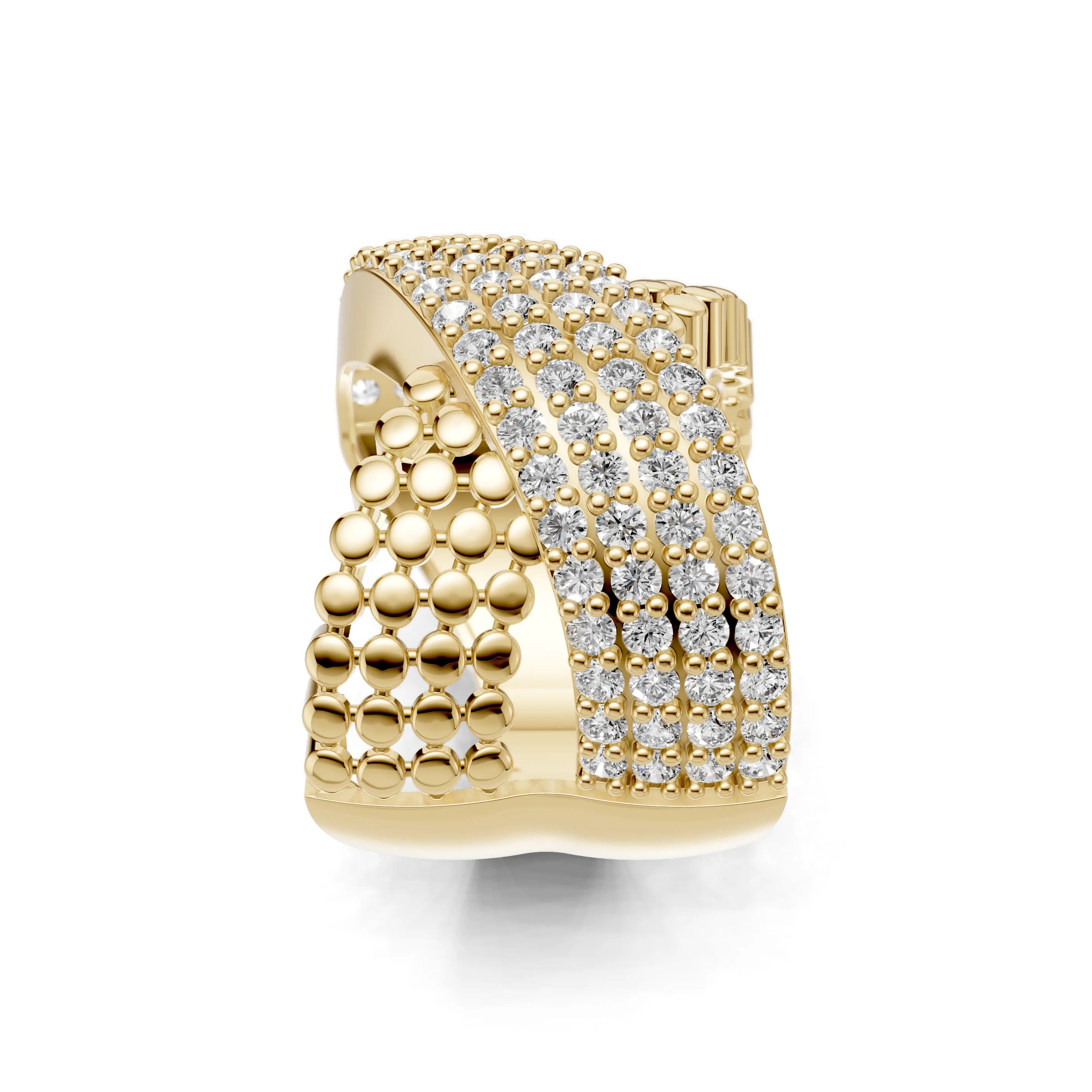 Pargold Solid Gold Golden Crossroads Ring -Gold_Diamond_Diamond_Static_Gold