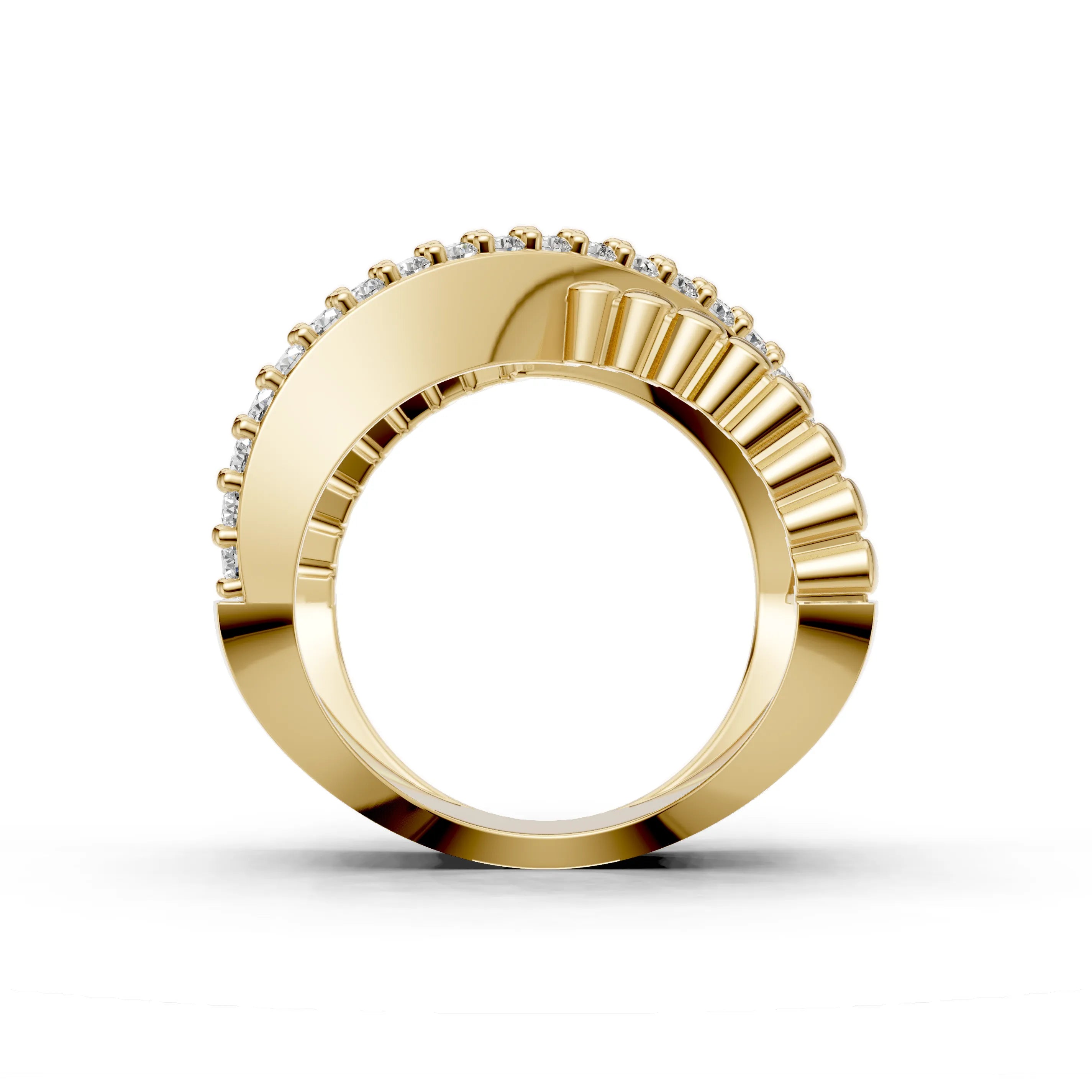 Pargold Solid Gold Golden Crossroads Ring -Gold_Diamond_Diamond_Static_Gold