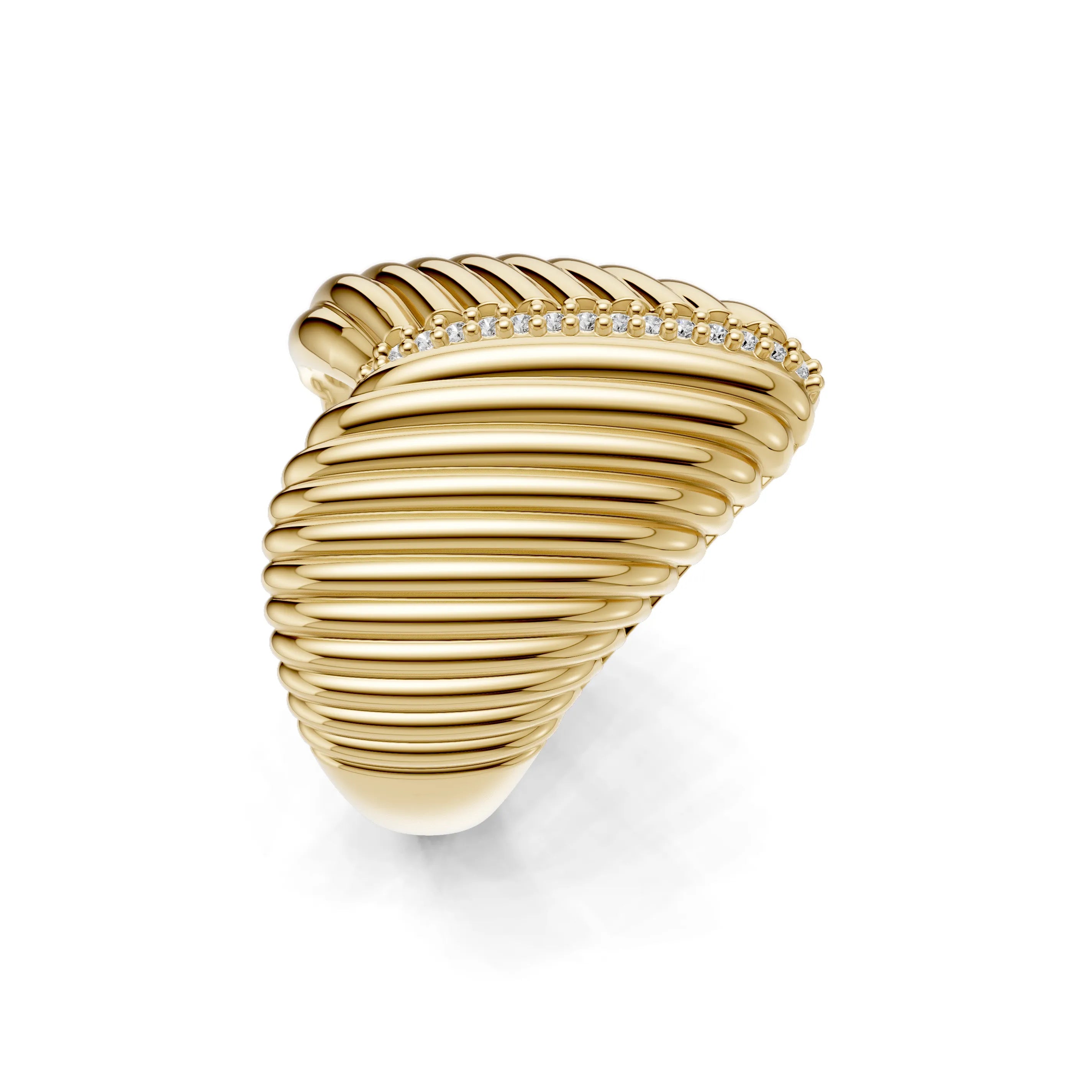 Pargold Solid Gold Radiant Ridges Fancy Ring -Gold_Diamond_Diamond_Static_Gold