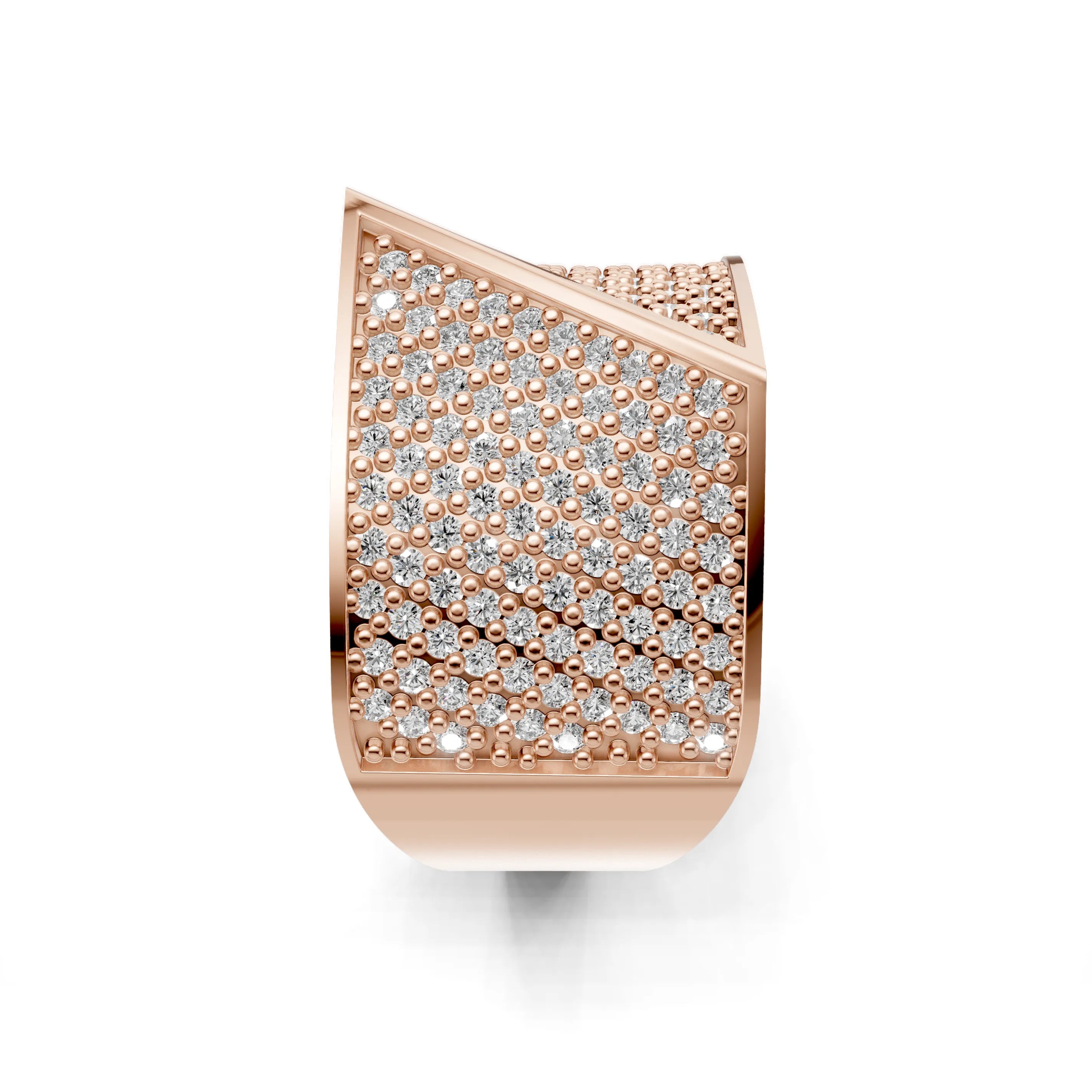 Pargold Solid Gold Grandiose Glint Geometric Ring -Rose_Diamond_Diamond_Static_Rose