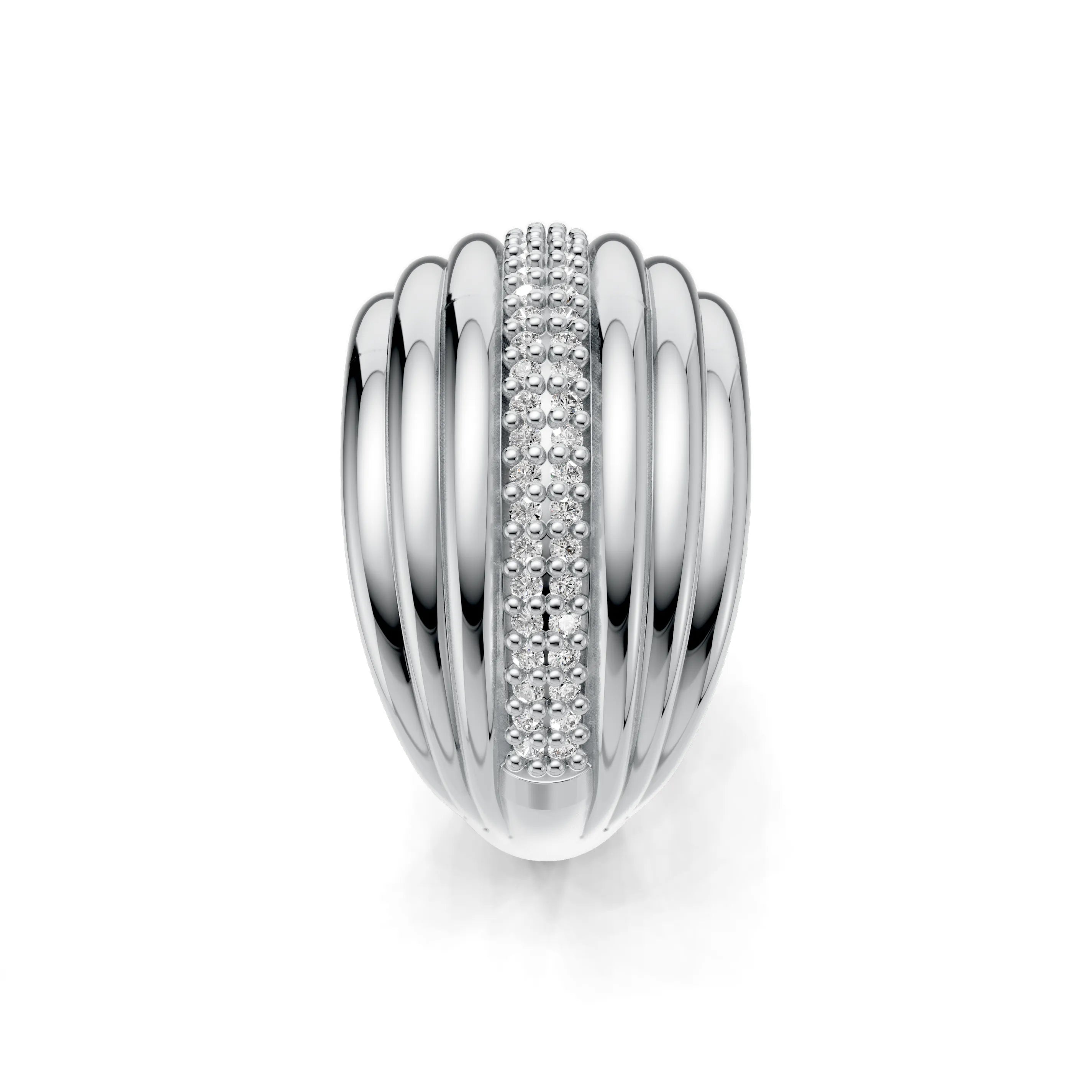 Pargold Solid Gold Rivi√®re Radiance Ring -Silver_Diamond_Diamond_Static_Silver